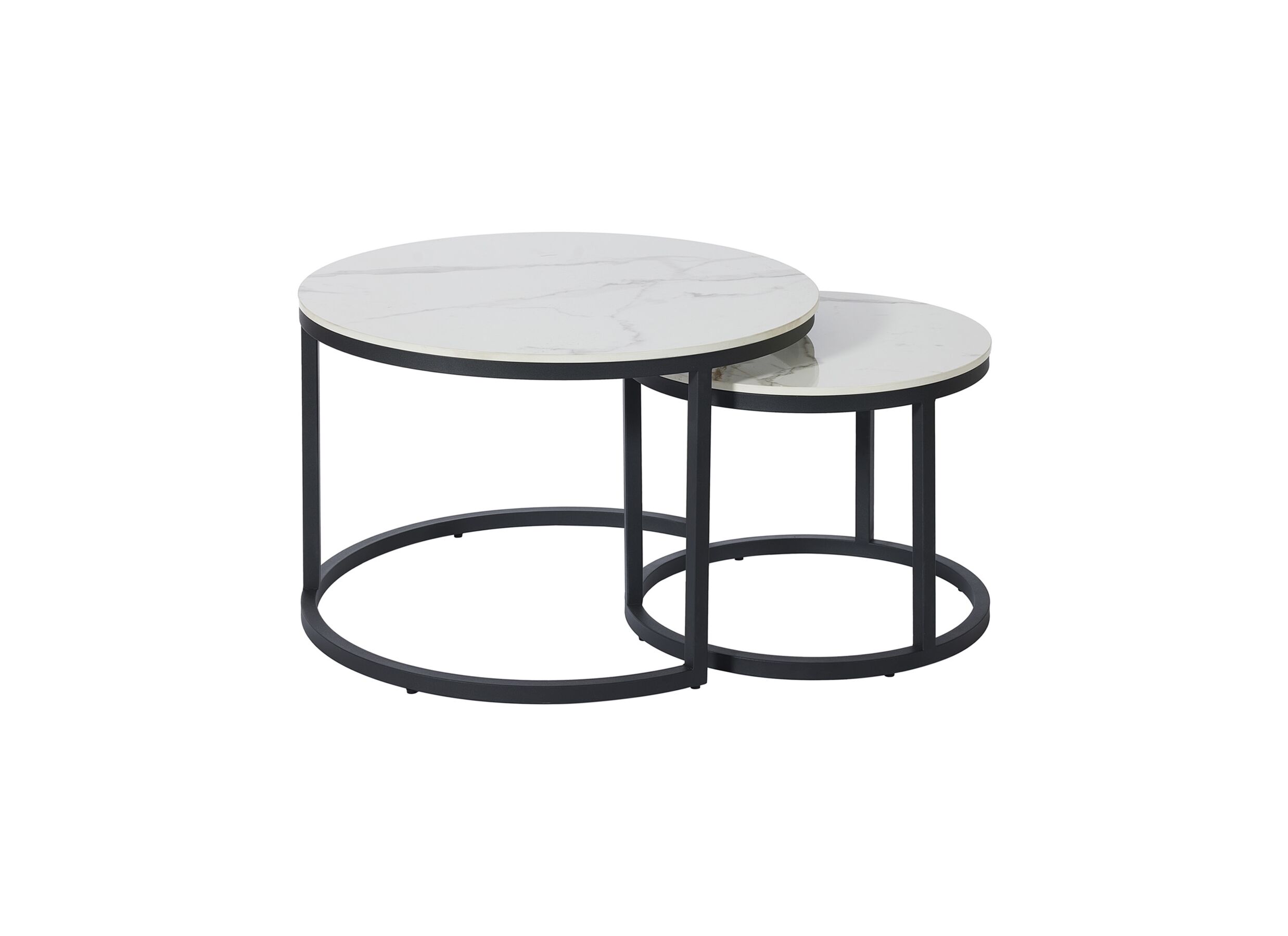 Table basse ronde blanc lot de 2 - Table basse ronde blanc lot de 2