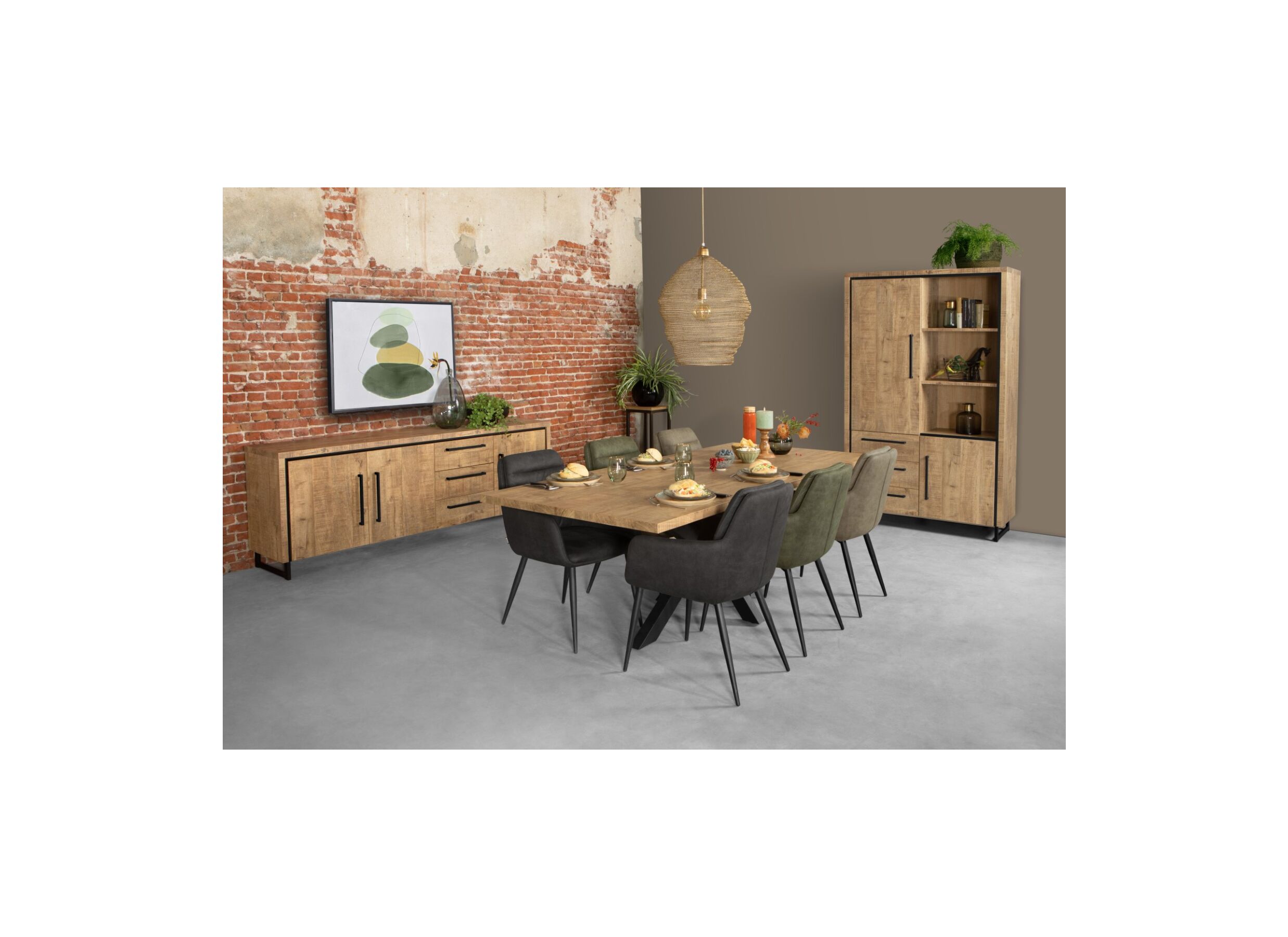 Photo ensemble - Table basse Rimini 135x67cm - lamulux - mangue avec rangement