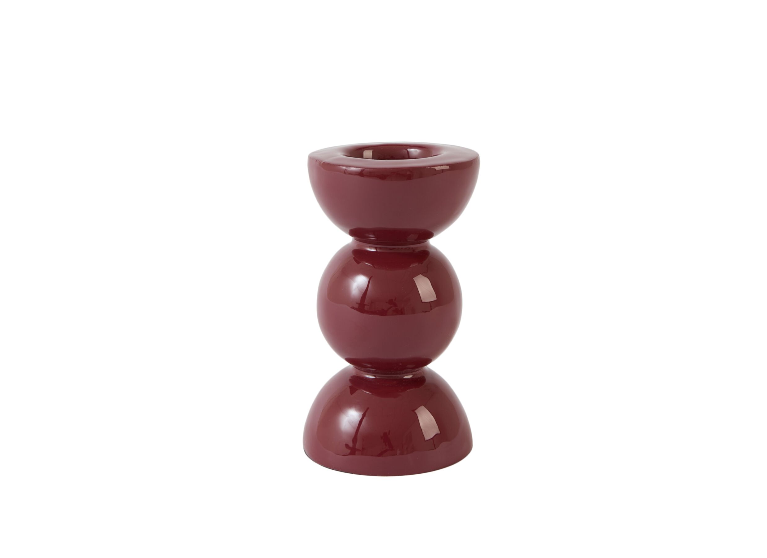Kaarsenhouder Nyons H14cm - metaal - burgundy - Porte-bougie Nyons H14cm - métal - burgundy