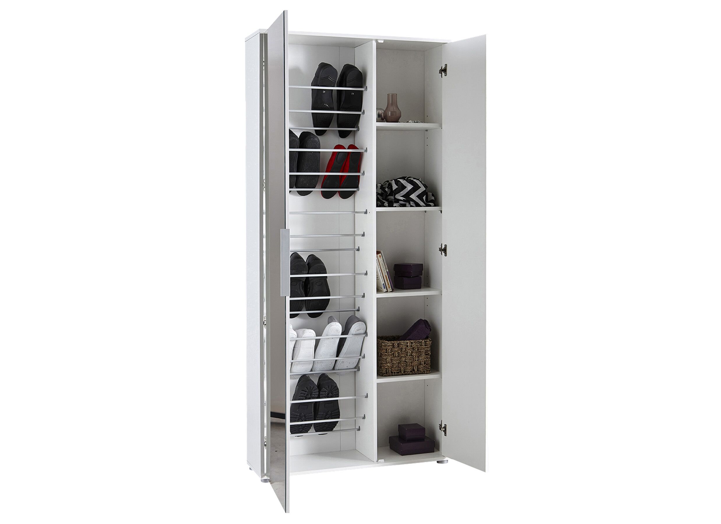 Disposition - Armoire à chaussures Ebony 83x24xH178cm - décor - blanc