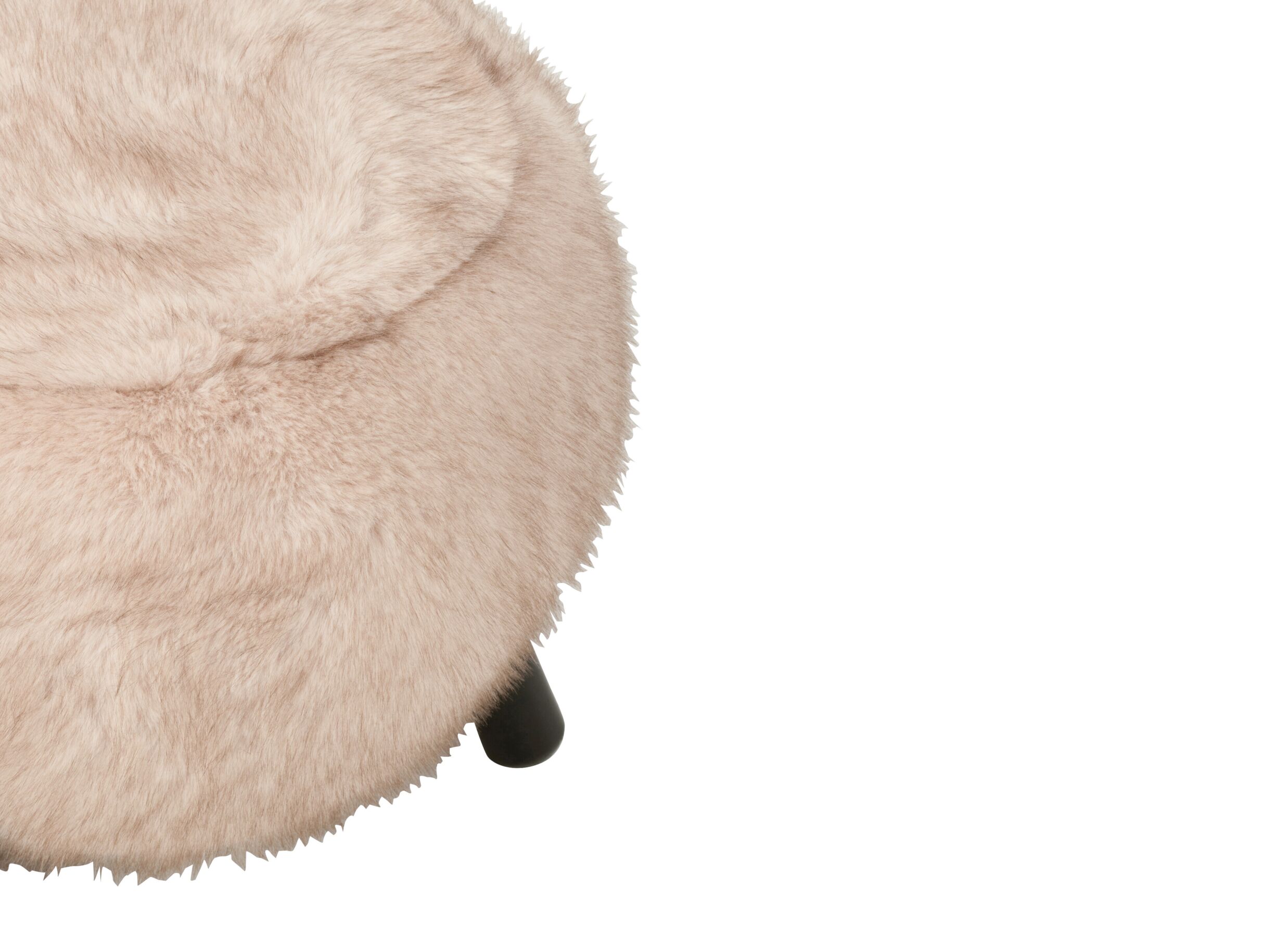 Detailfoto - Kruk Bont Ø53xH40cm - hout & stof - taupe