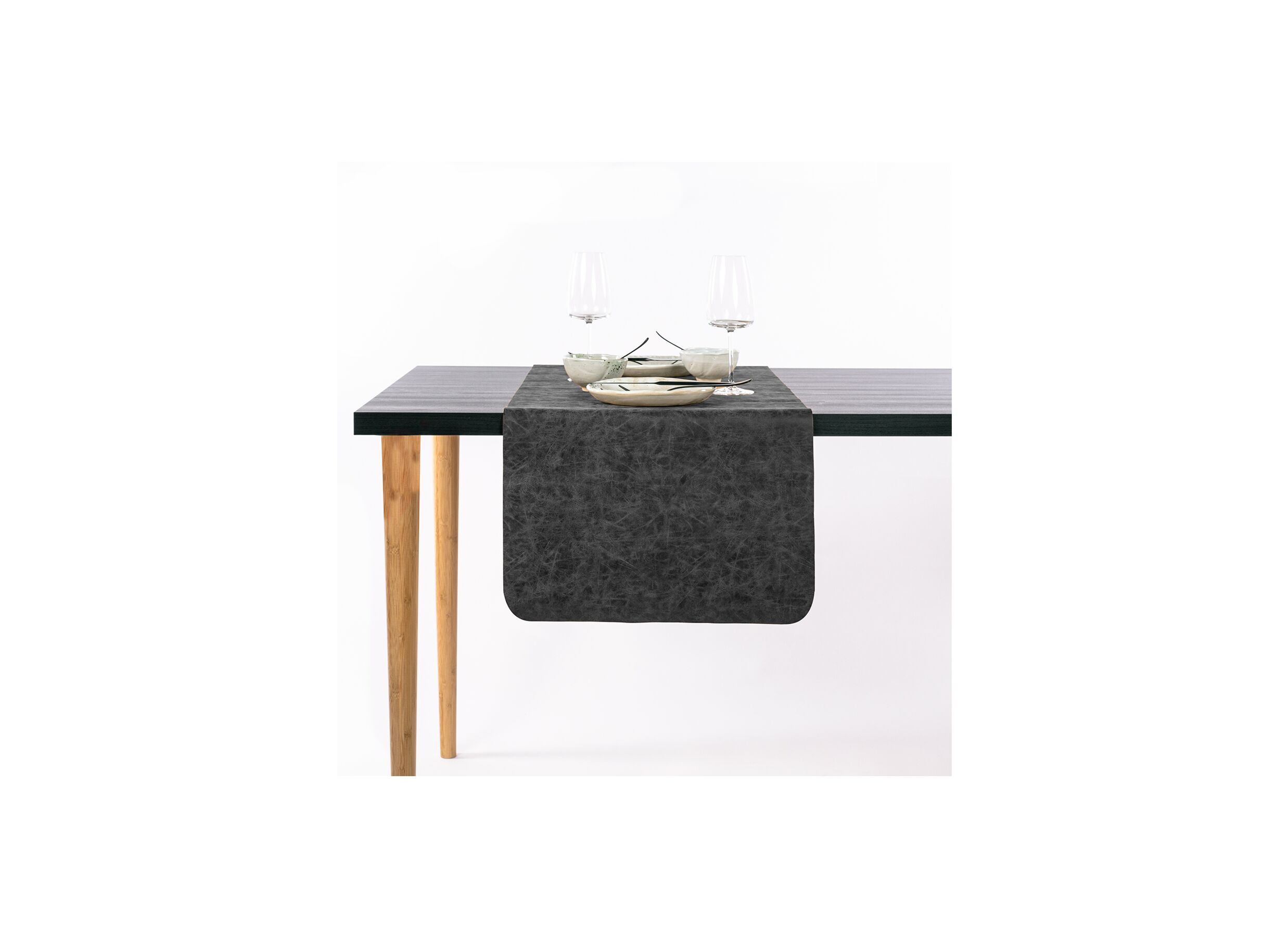 Detail - Chemin de table Truman 45x145cm noir