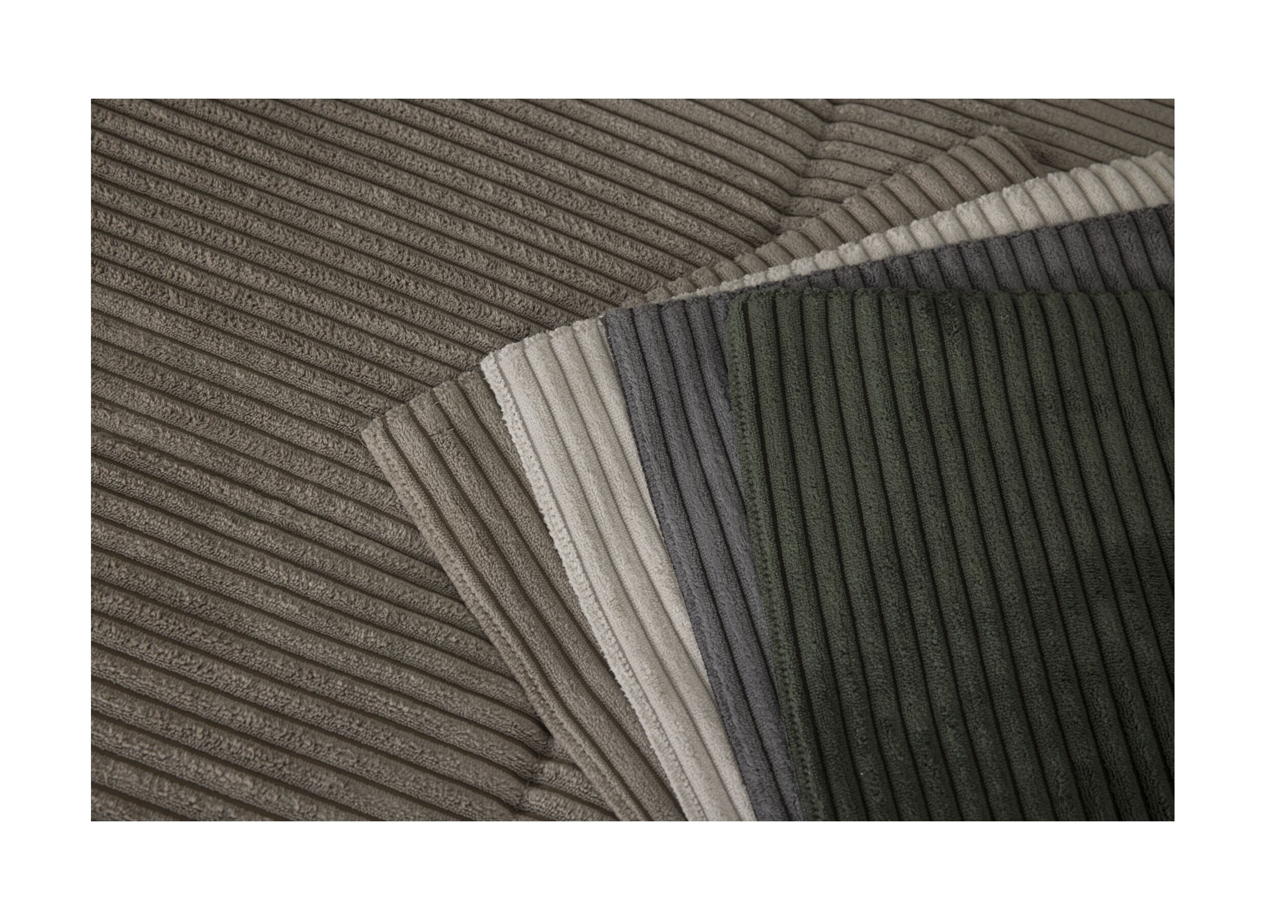 Couleurs - Canapé d'angle Slider 279 x 186 cm - tissu ribcord - marron avec fonction lit