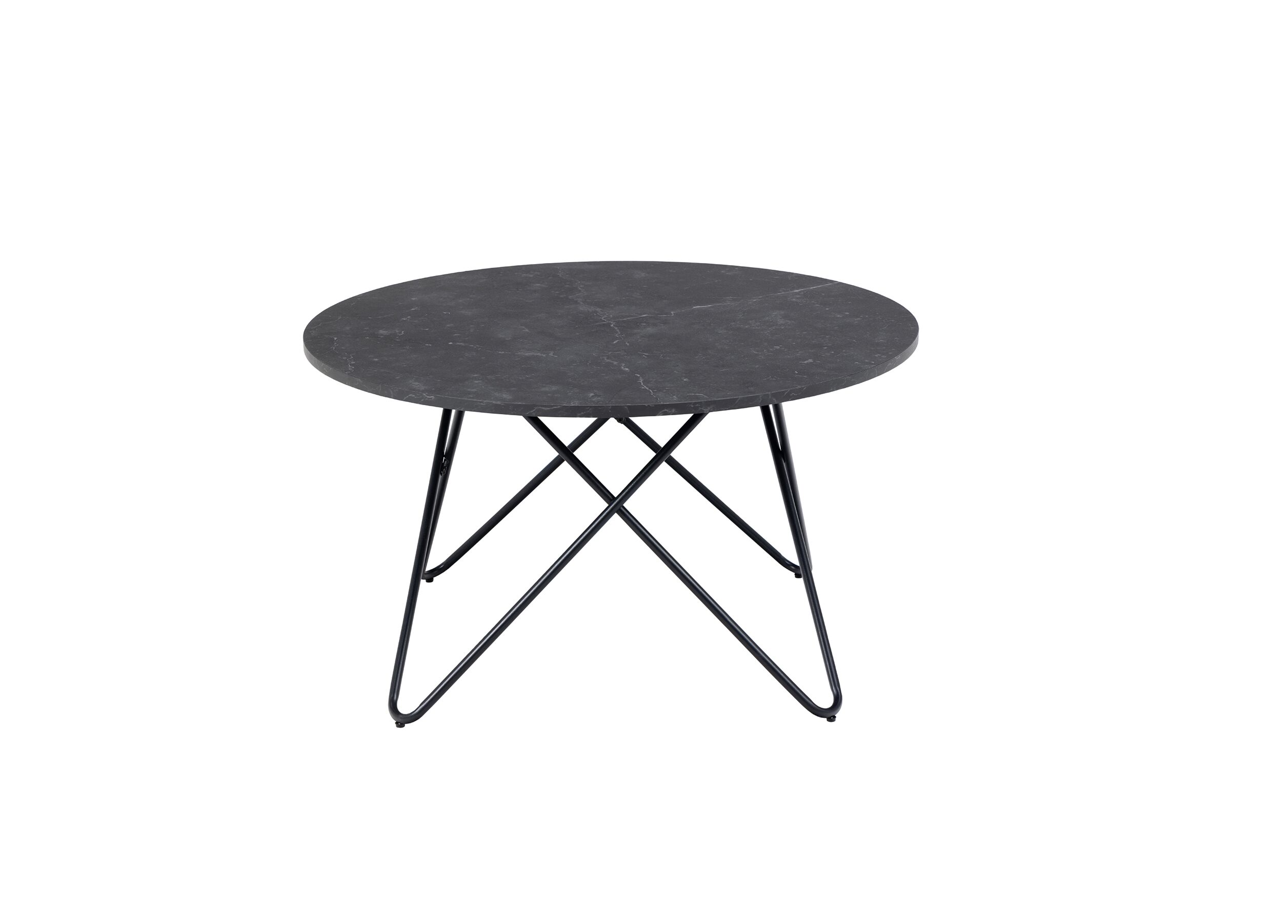Salontafel Ø80cm - marmer - zwart