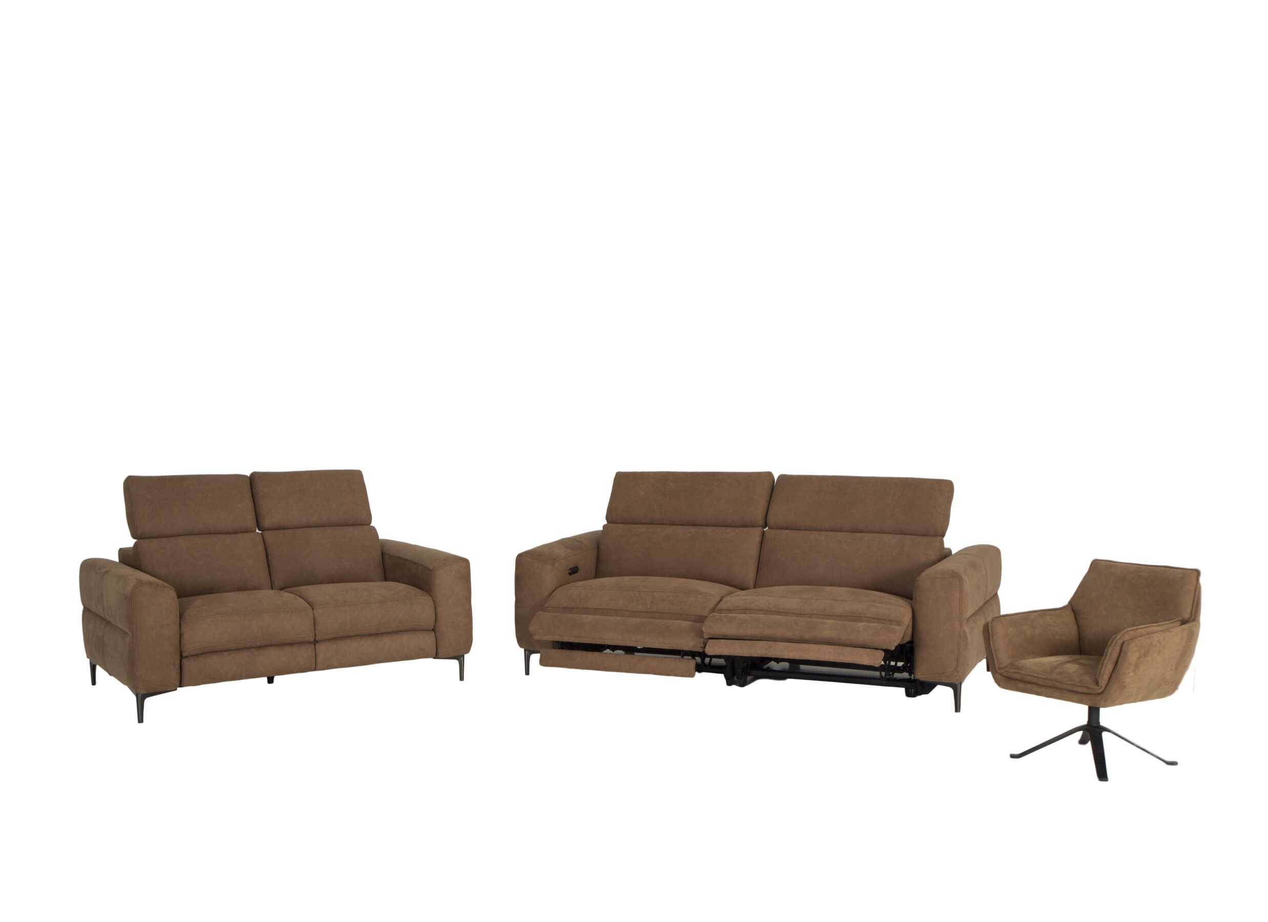 Setfoto - Fauteuil KF 77x70x86cm - stof - cognac