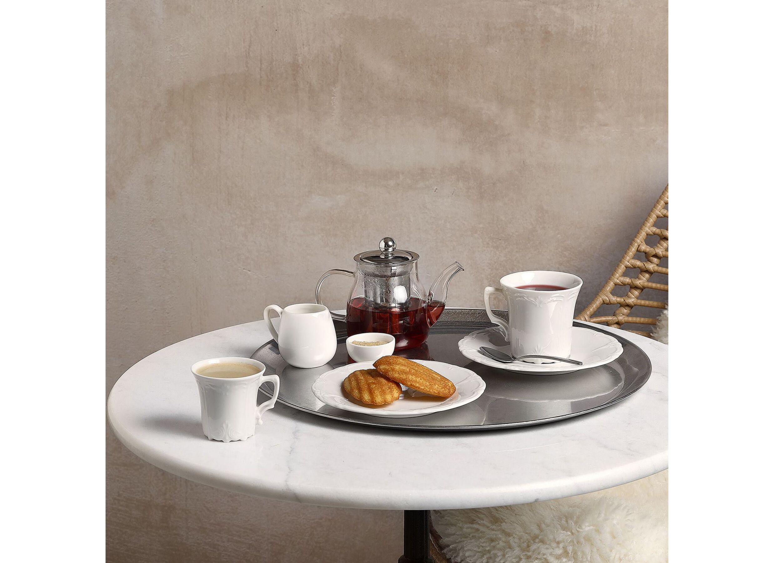 Foto ambiance - Tasse à café Retro 20cl - porcelaine - ivoire