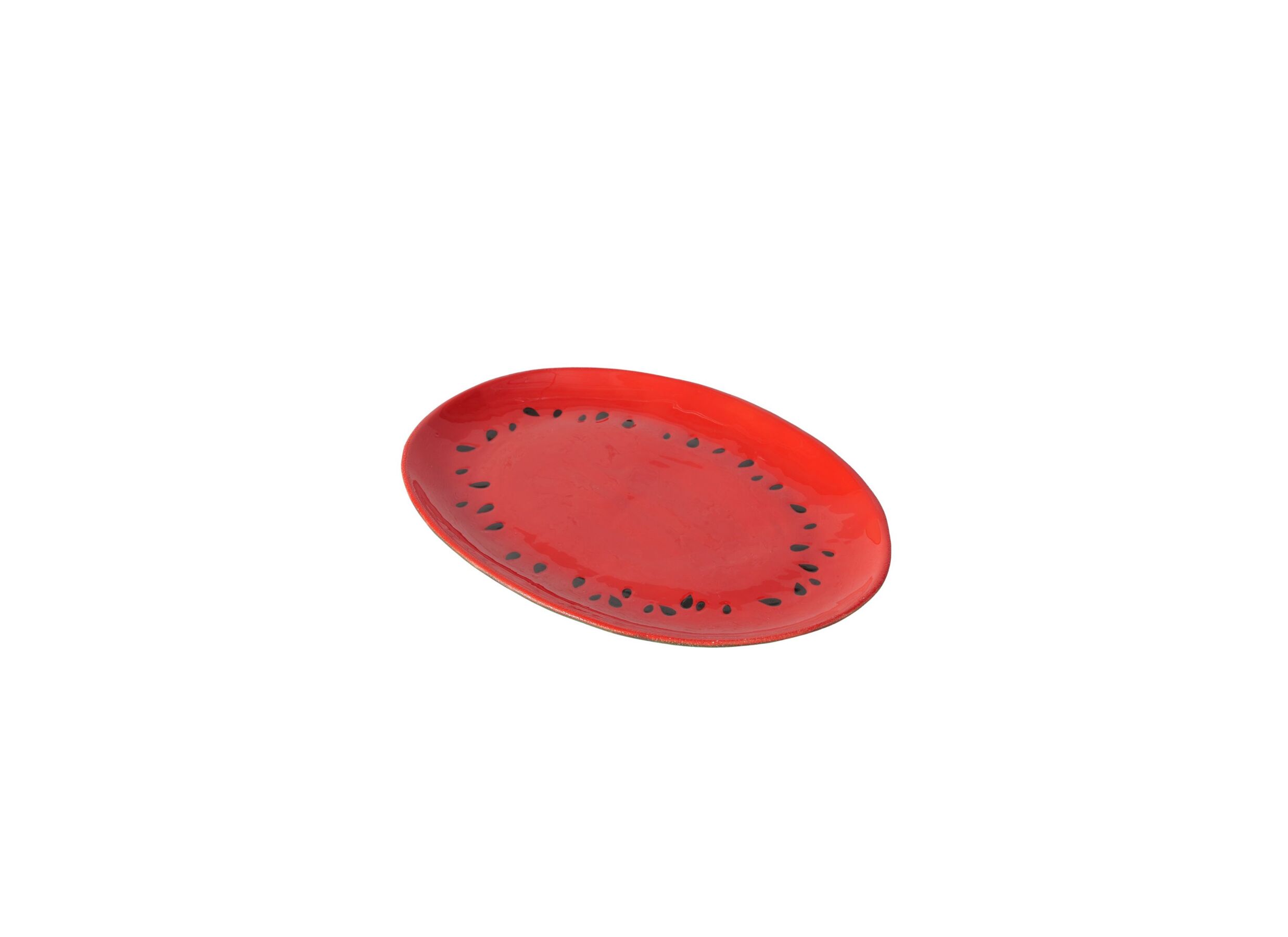 Hoofdfoto - Dienblad Meloen 27,5x20cm - keramiek - rood