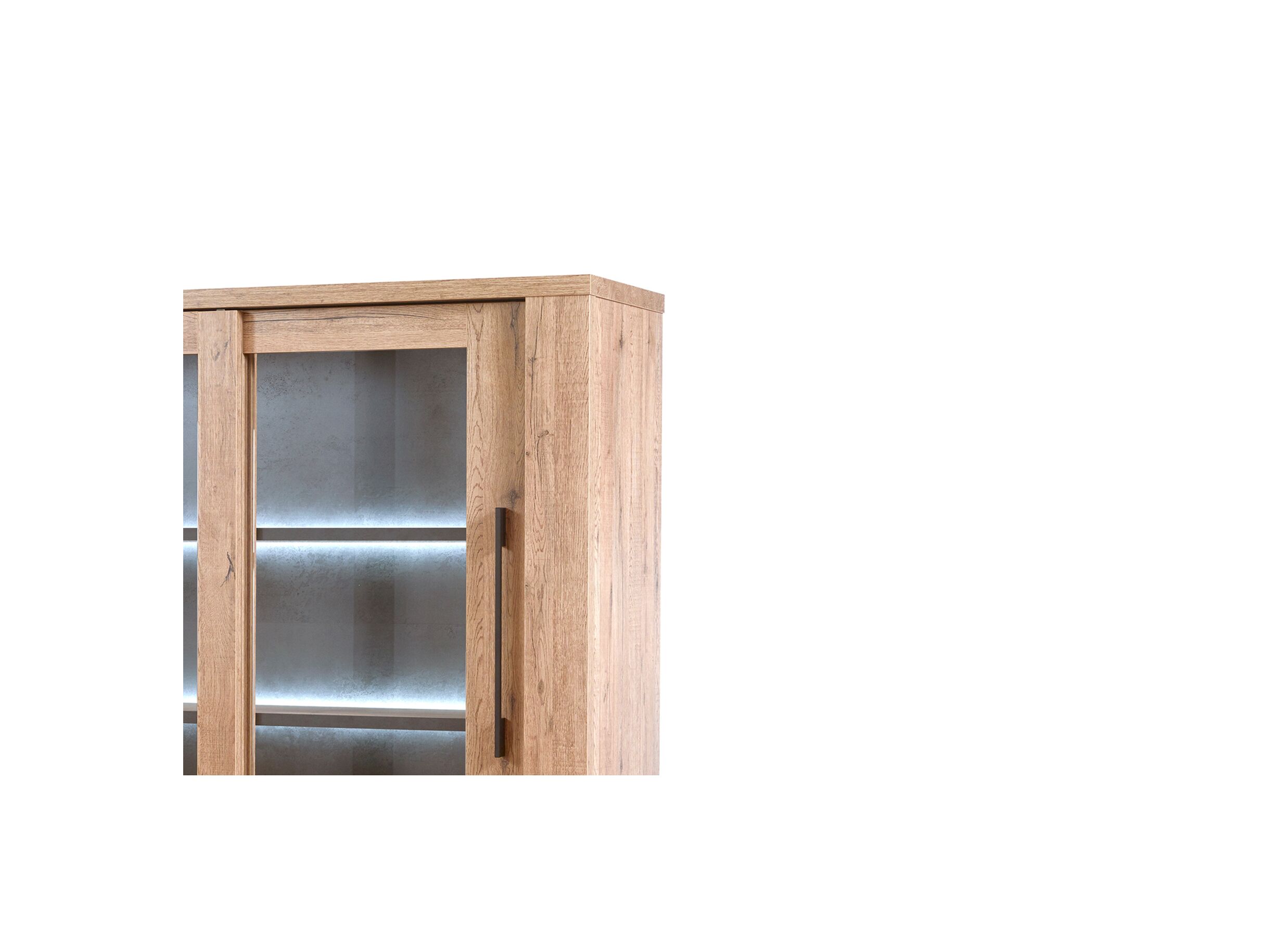 Vitrinekast Otto 146cm - decor - scarlet eik