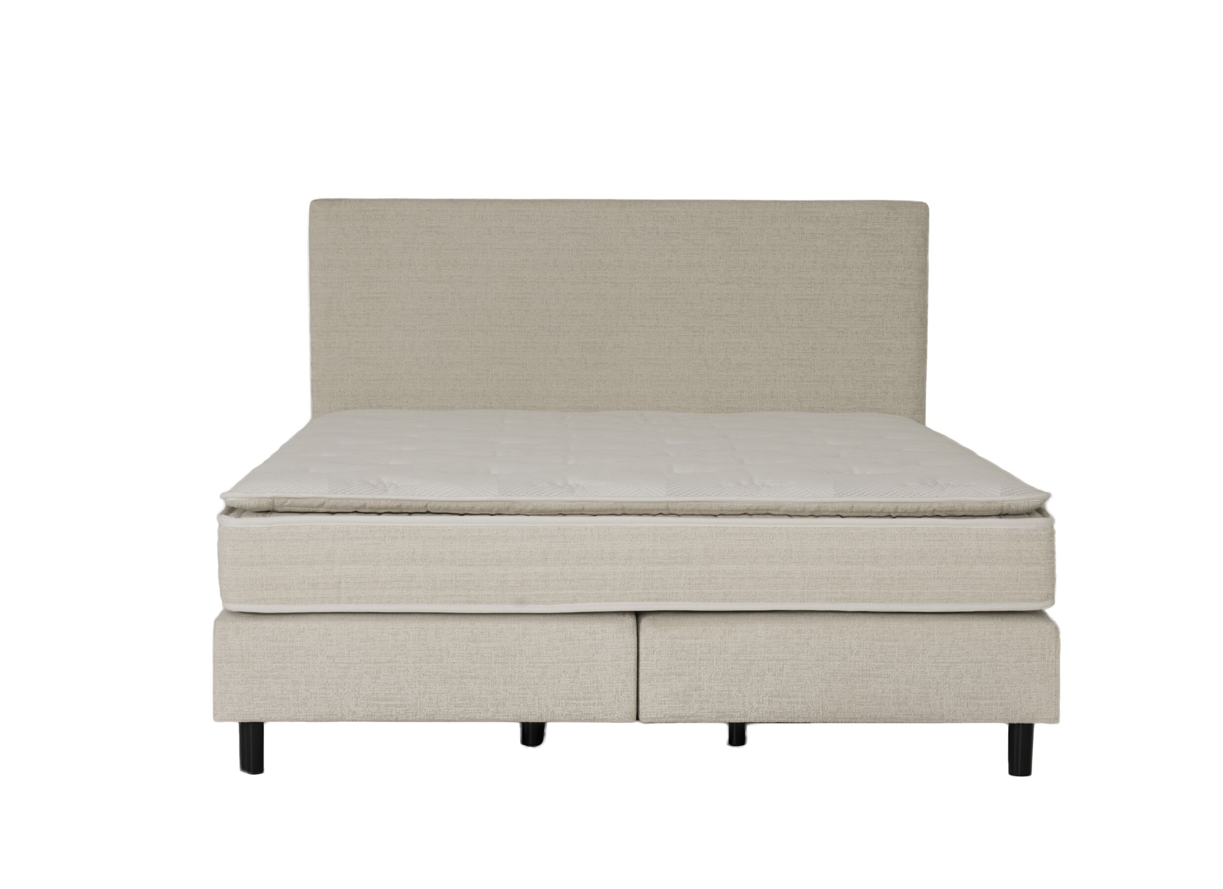 Overzichtsfoto - Boxspring Kingstyle 180x200cm - stof - beige met opbergruimte