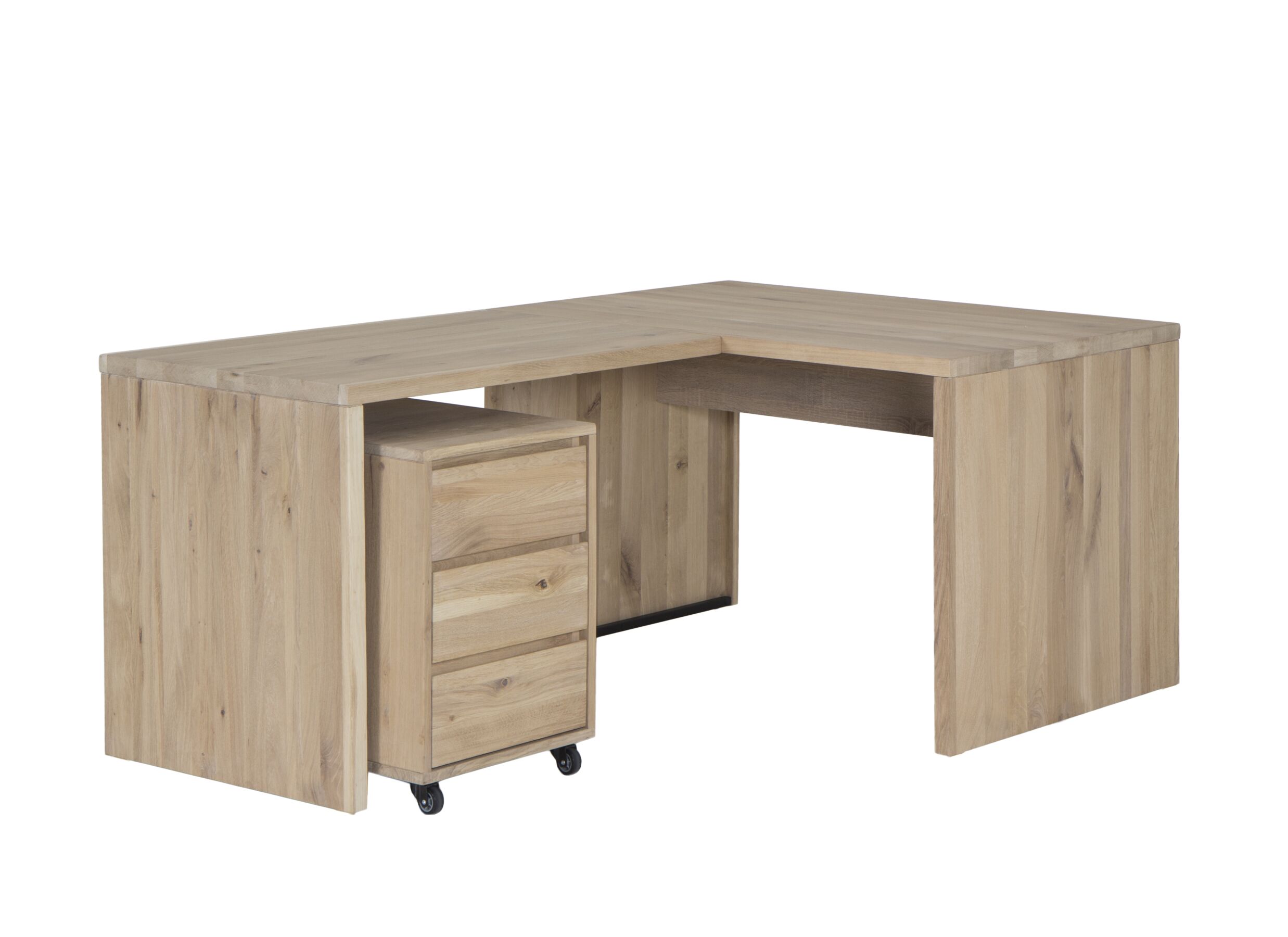 Table d'extension Yoda 100x65x76cm - chêne massif - naturel
