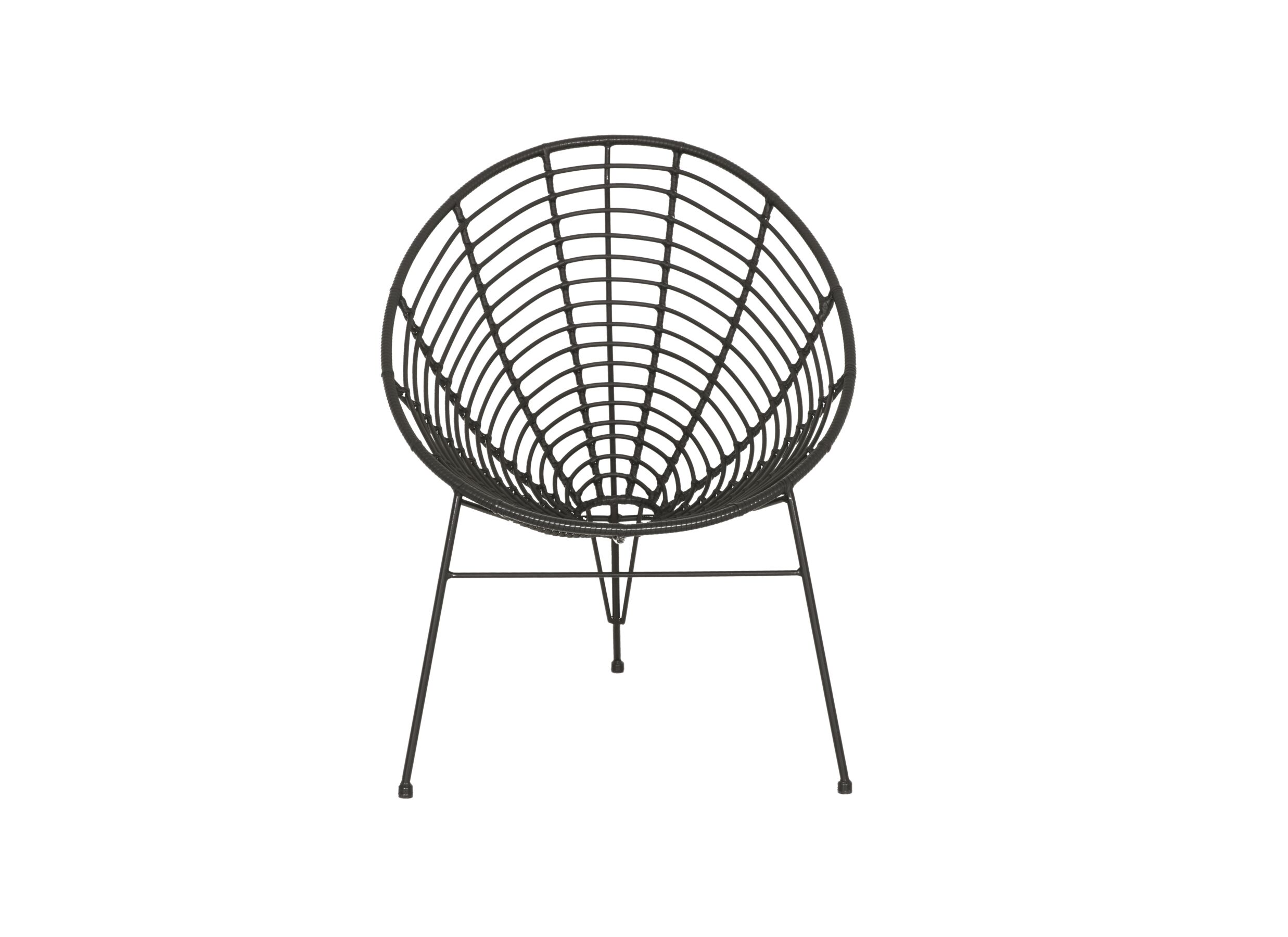 Fauteuil Selva 72x81x88cm - rotin - noir
