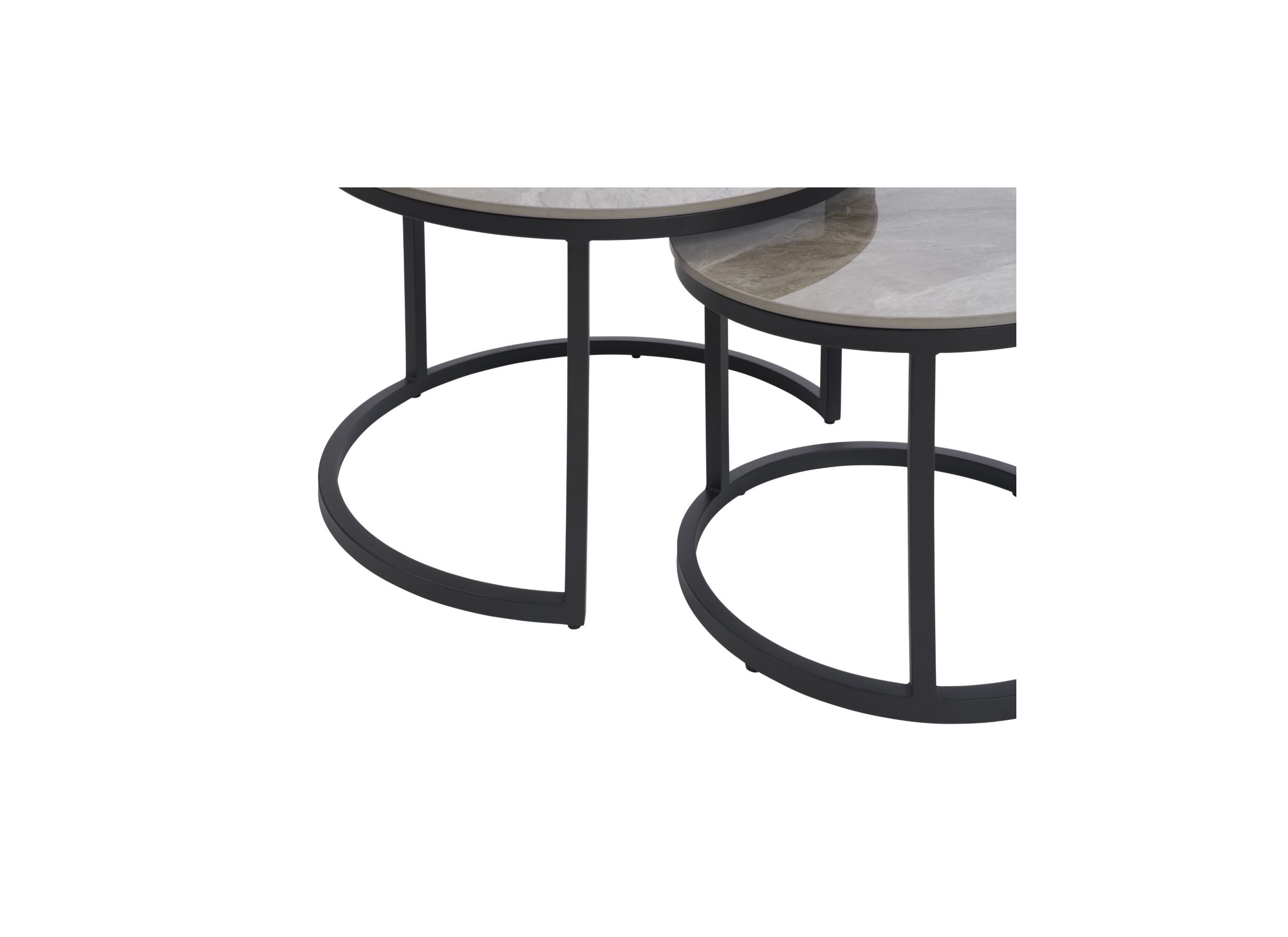 Salontafel rond grijs set van 2