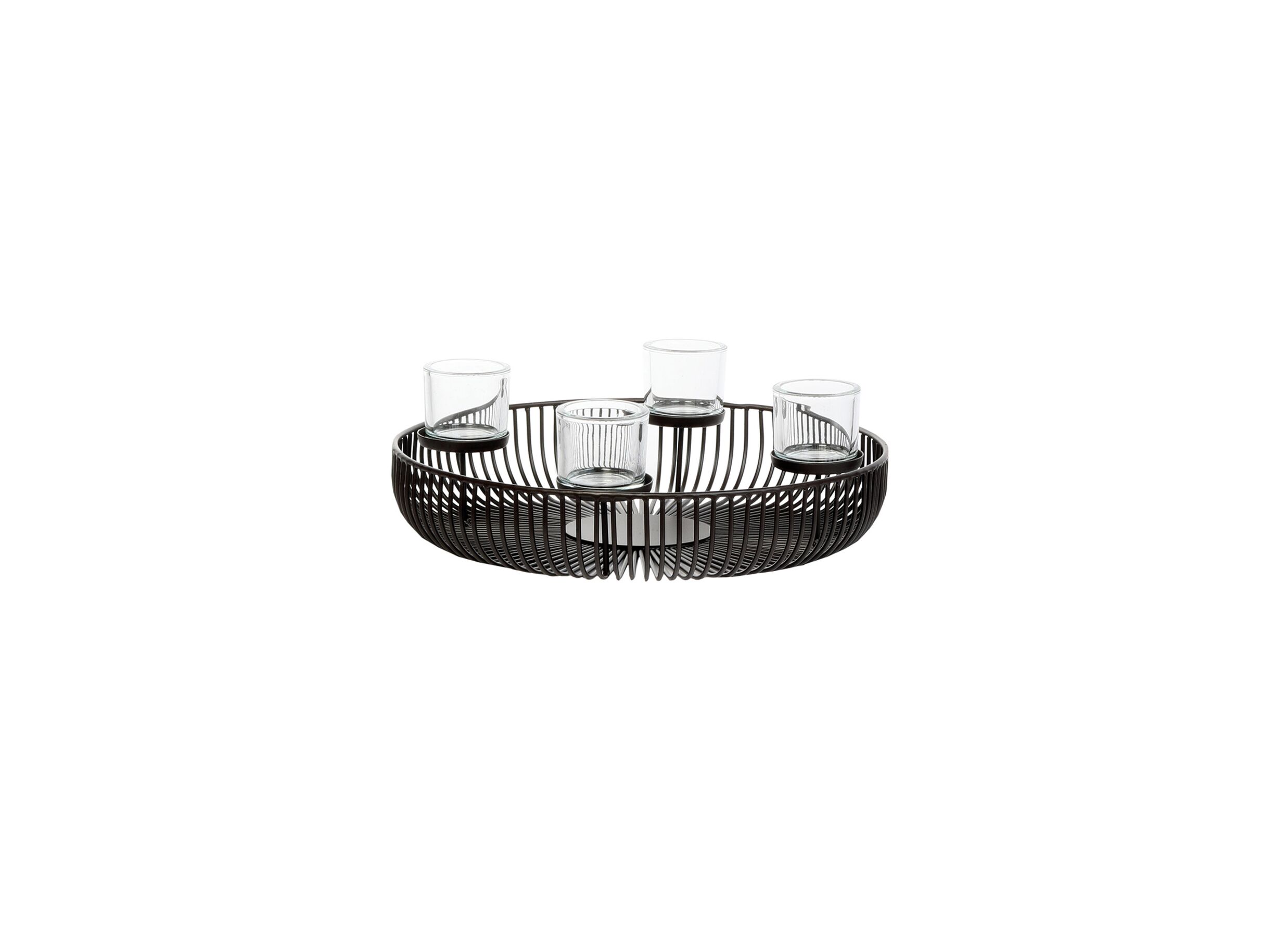 Plus Important - Porte-bougie Pino Ø50cm - métal & verre - noir