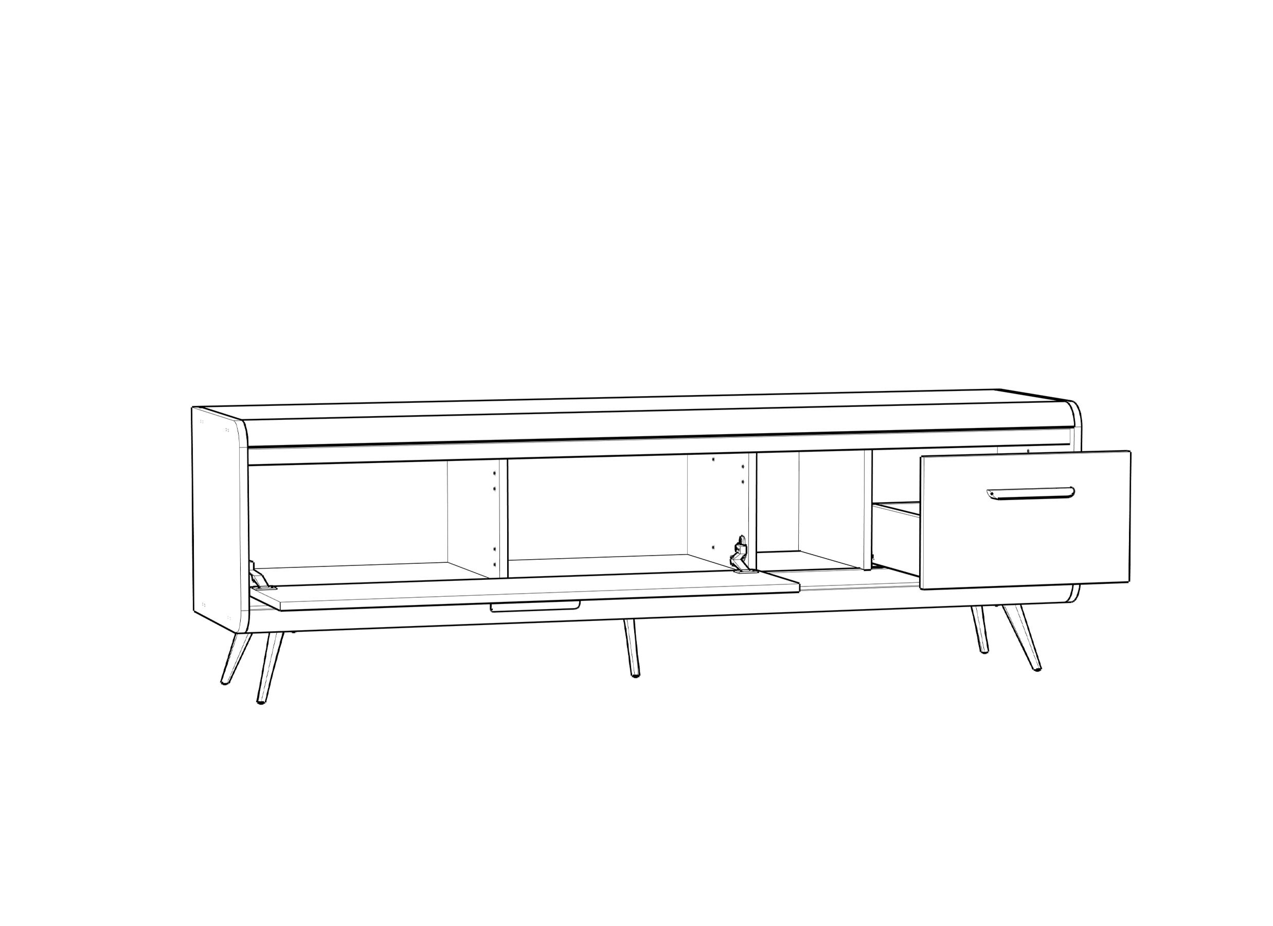 Disposition - Meuble TV Piazza 182cm - décor - brushed sand oak nature