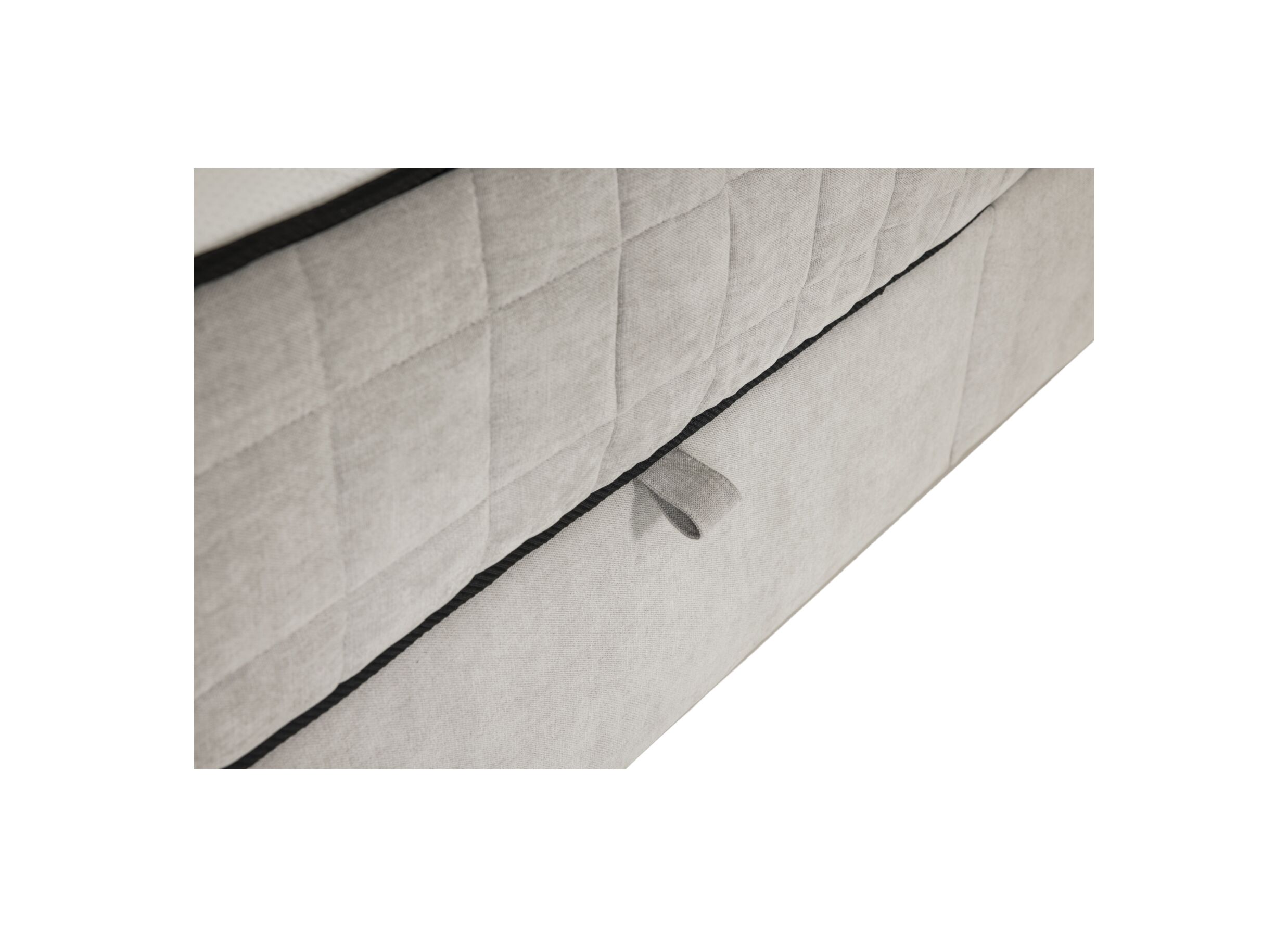 Detail - Lit box Nagol A 180x200cm avec rangement tissu argent