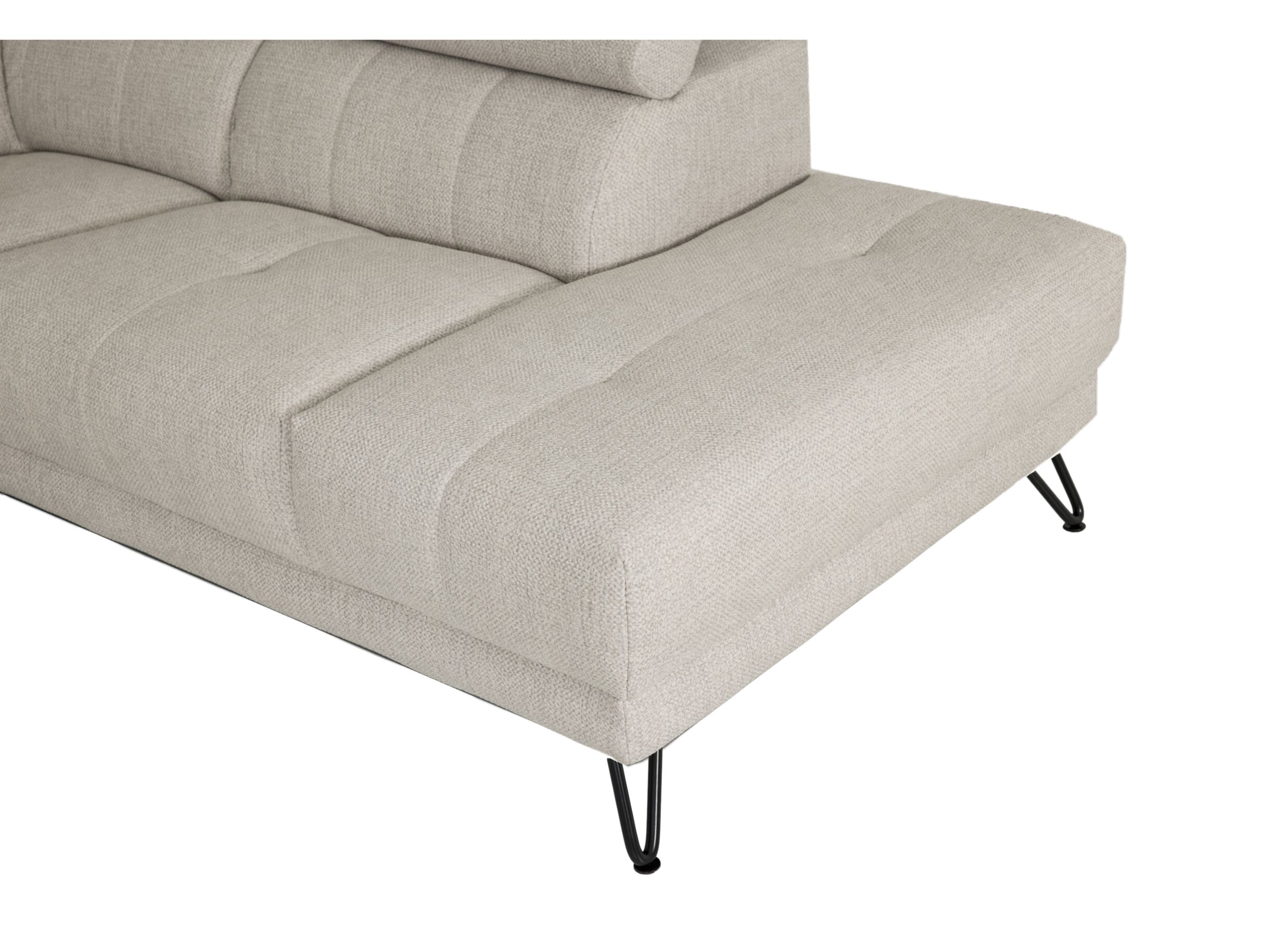 Detail - Canapé d'angle Oltens 281x228cm - tissu - beige avec relax