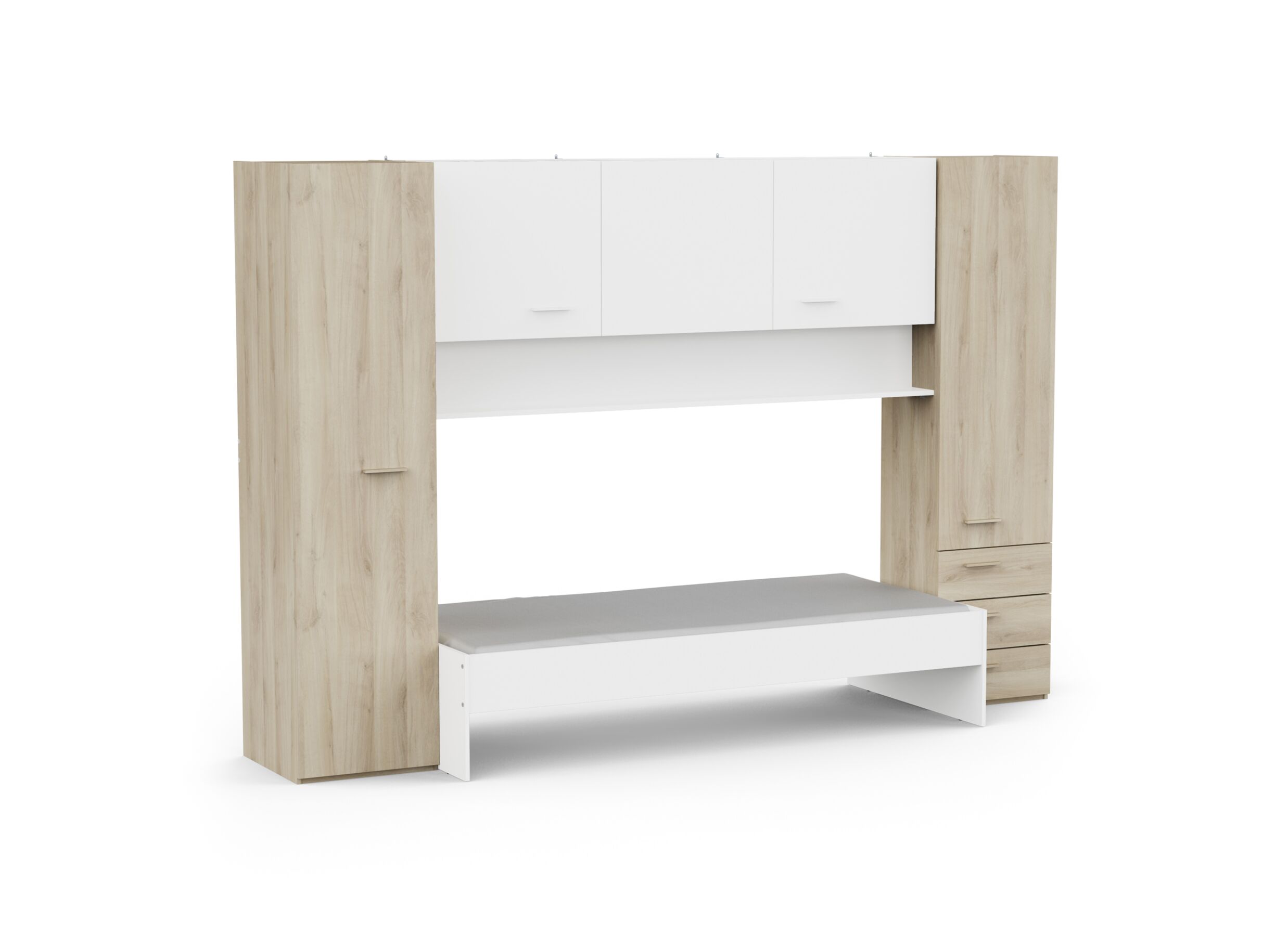 Setfoto - Hoofdbord Tidy 304x54x203 - decor - kronberg eik & wit