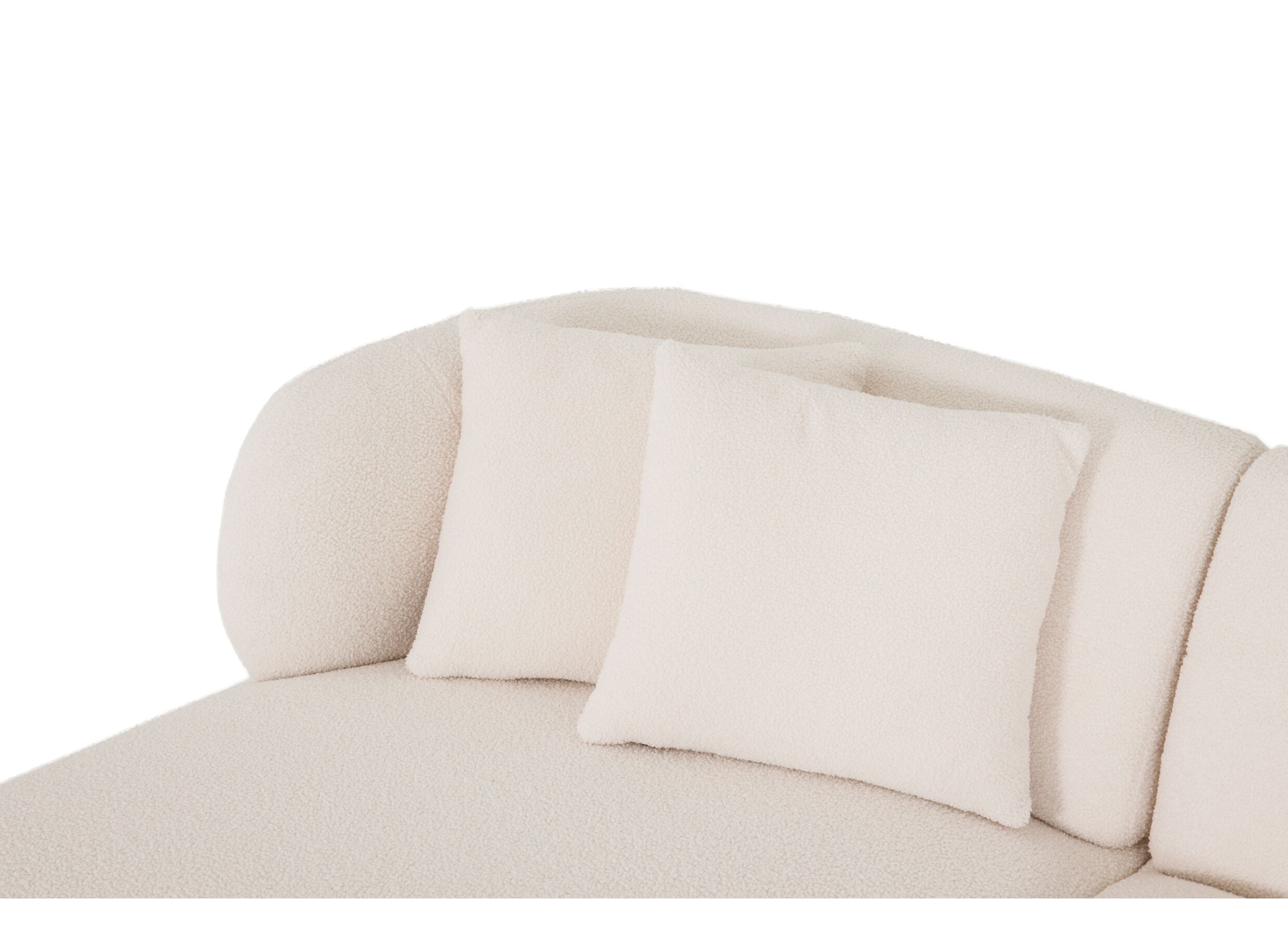 Detail - Canapé d'angle Rumi 260x163cm - tissu - blanc