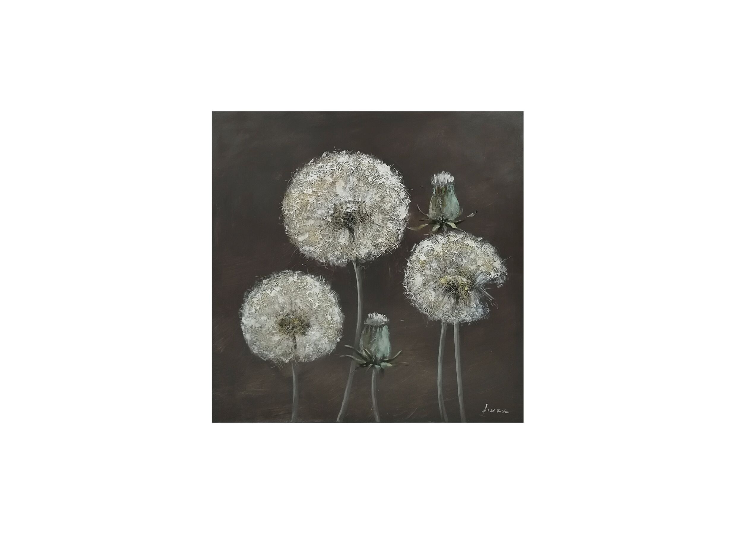 Hoofdfoto - Schilderij op canvas Dandelion 80x80cm