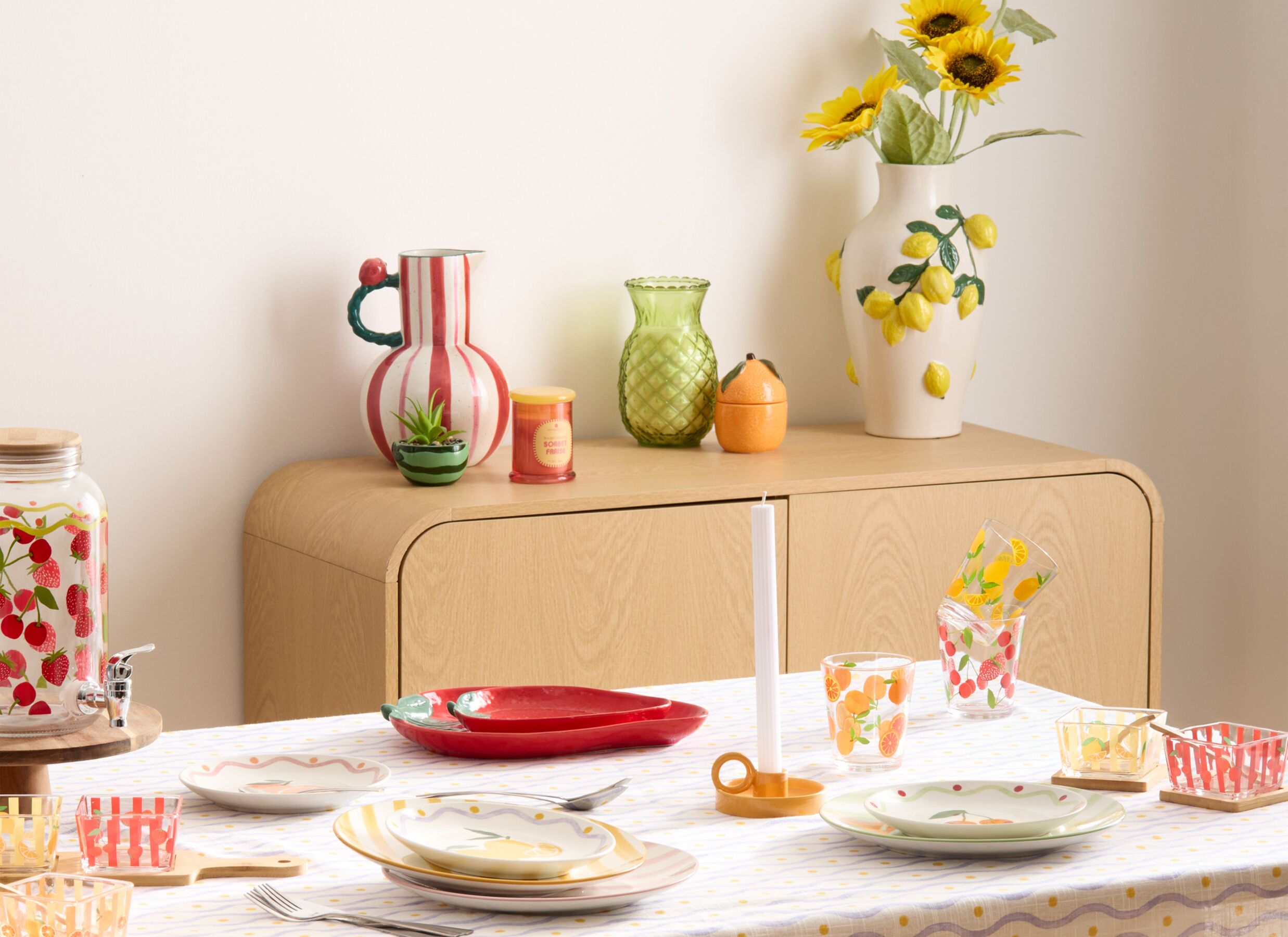 Foto ambiance - Vase Citron H32,6 - dolomite - multicolore