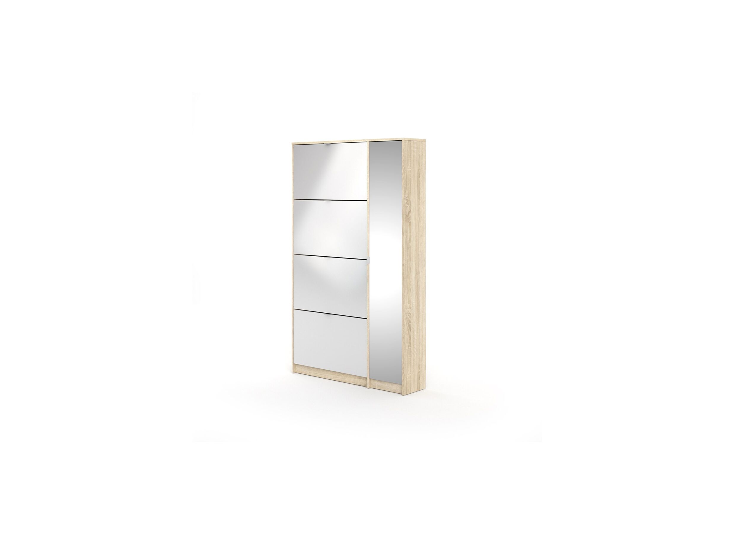 Armoire à chaussures Shoes 99x24x162cm - décor - chêne & blanc laqué