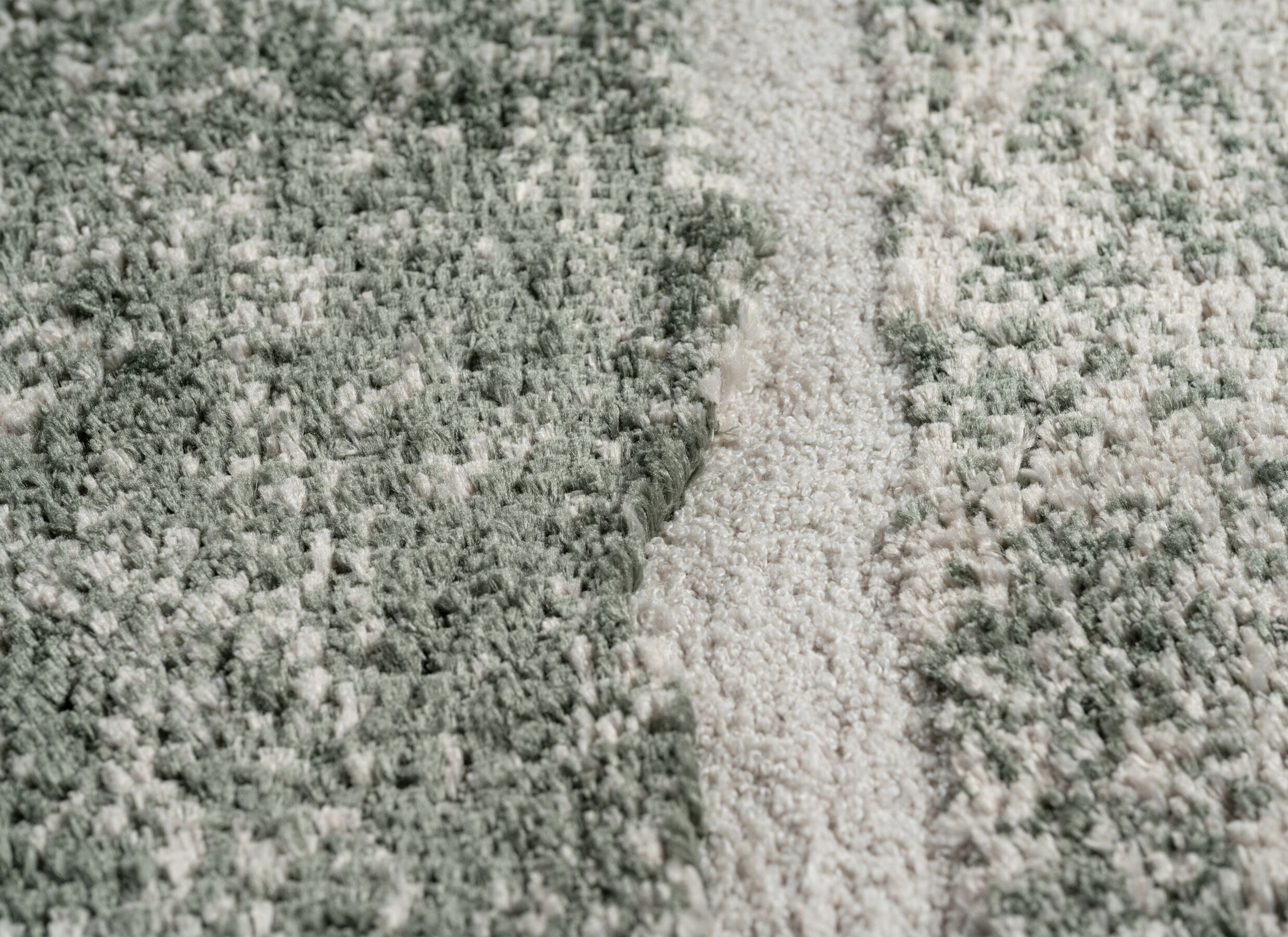 Detail - Tapis Madagaskar 133x195cm - fibre polyester - beige & vert