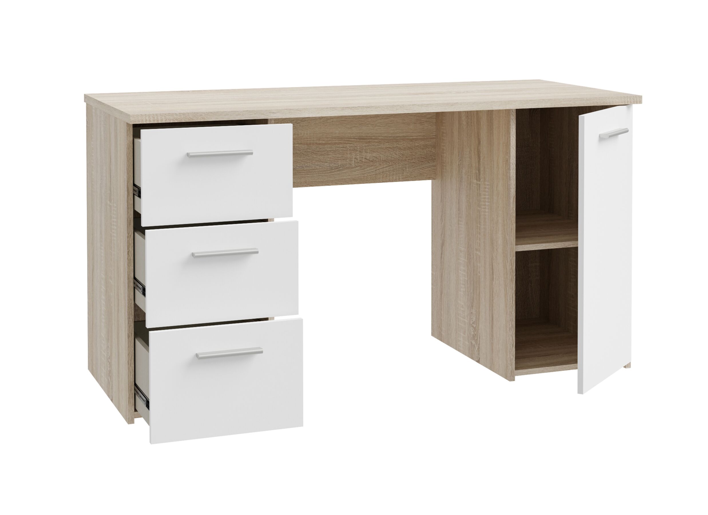 Aperçu - Bureau Net307 138x60x74cm - décor - blanc & chêne sonoma