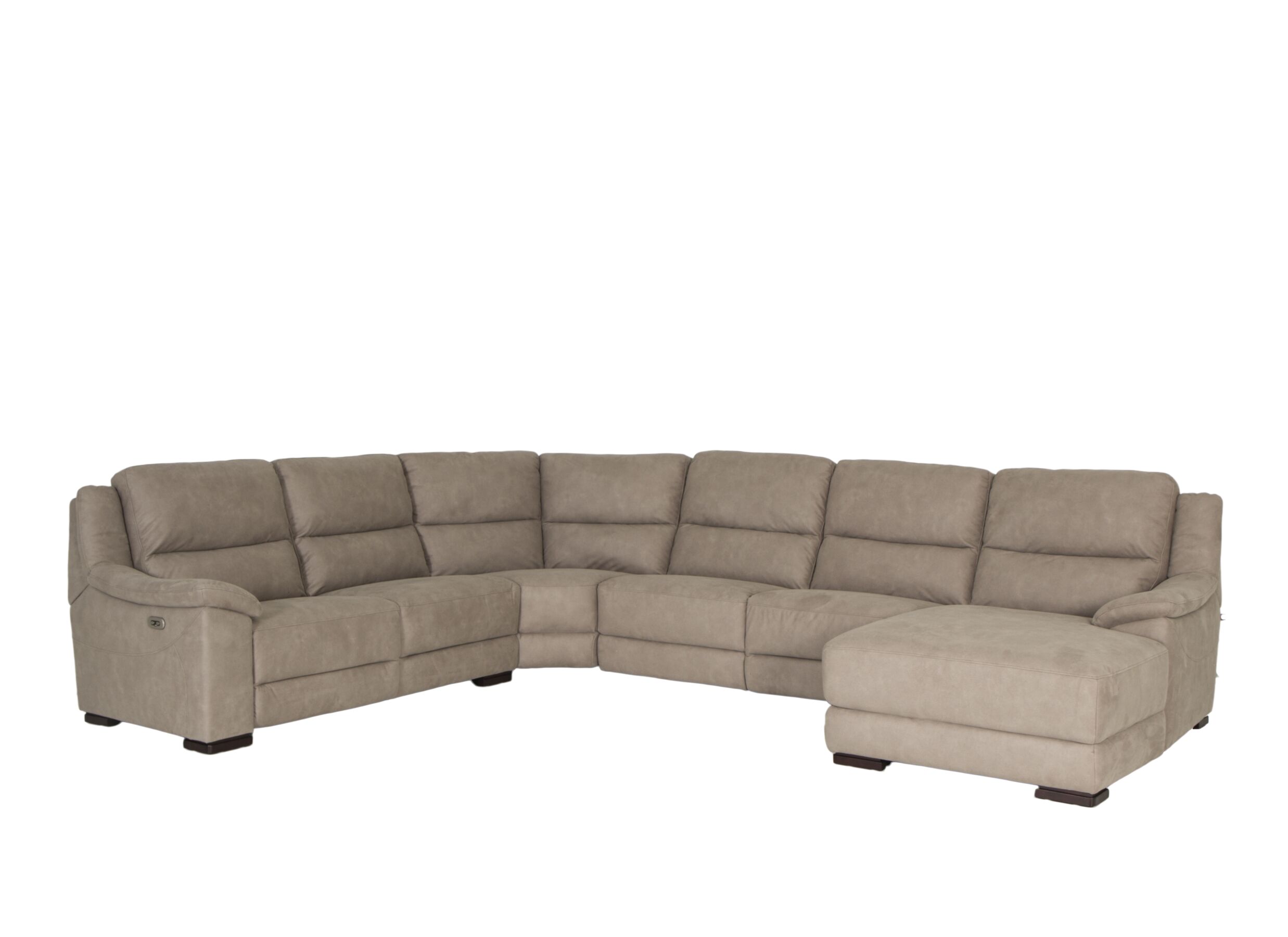 Hoeksalon Berry 372x292cm - stof - beige met relax
