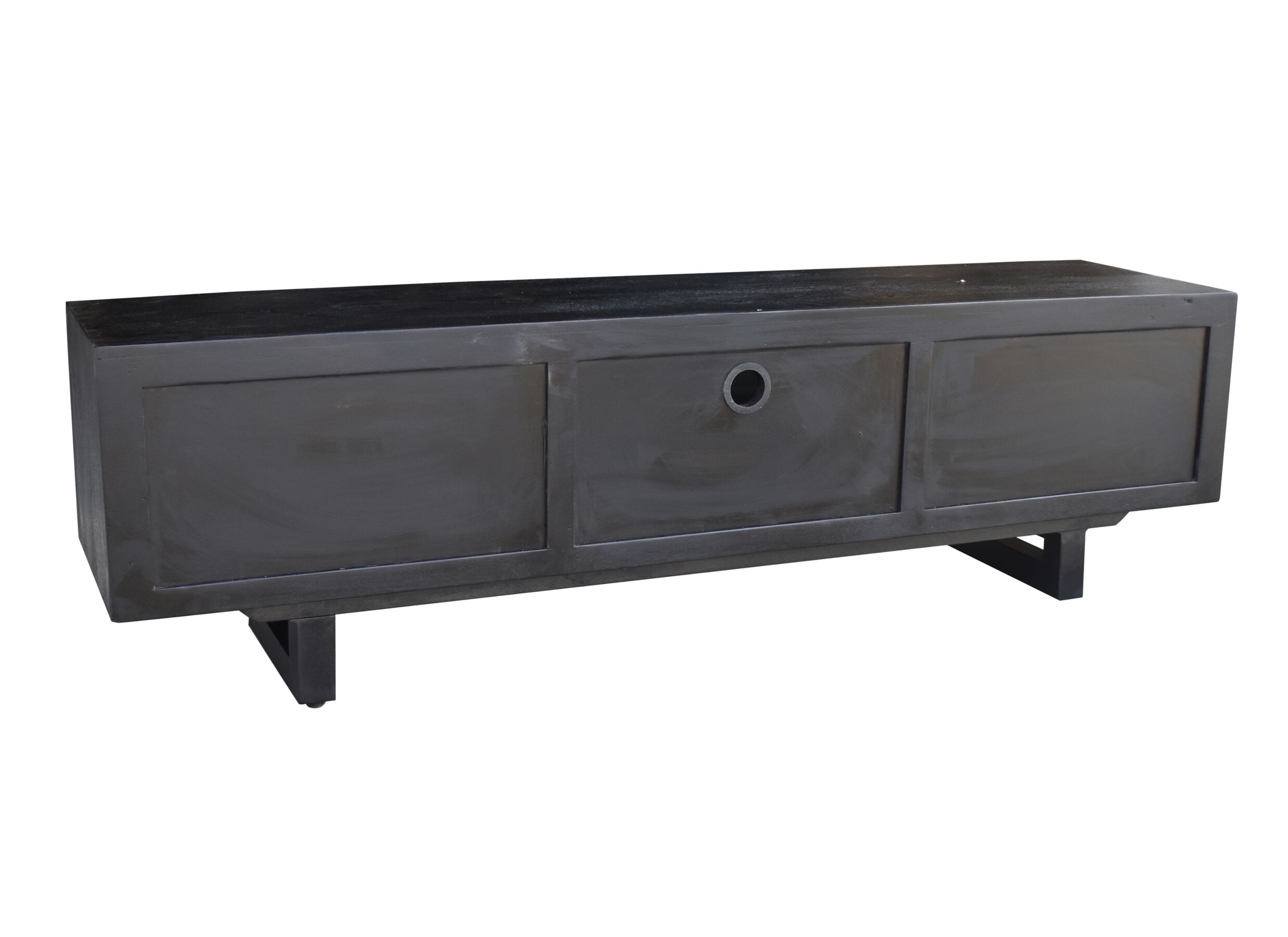 Tv-meubel Monti 180cm - mango massief - zwart