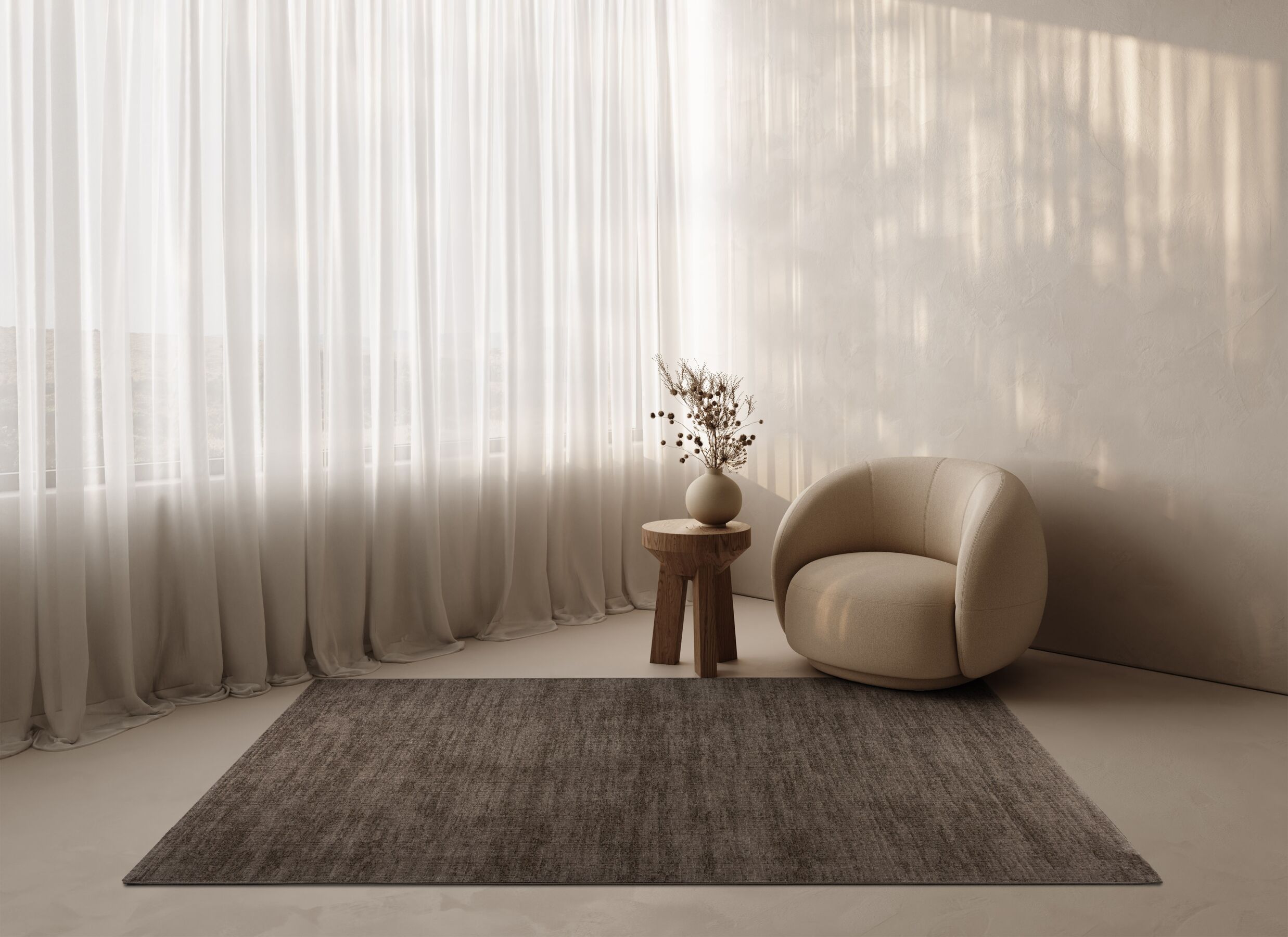 Foto ambiance - Tapis Aspero 80x150cm - polypropylène thermofixé - marron