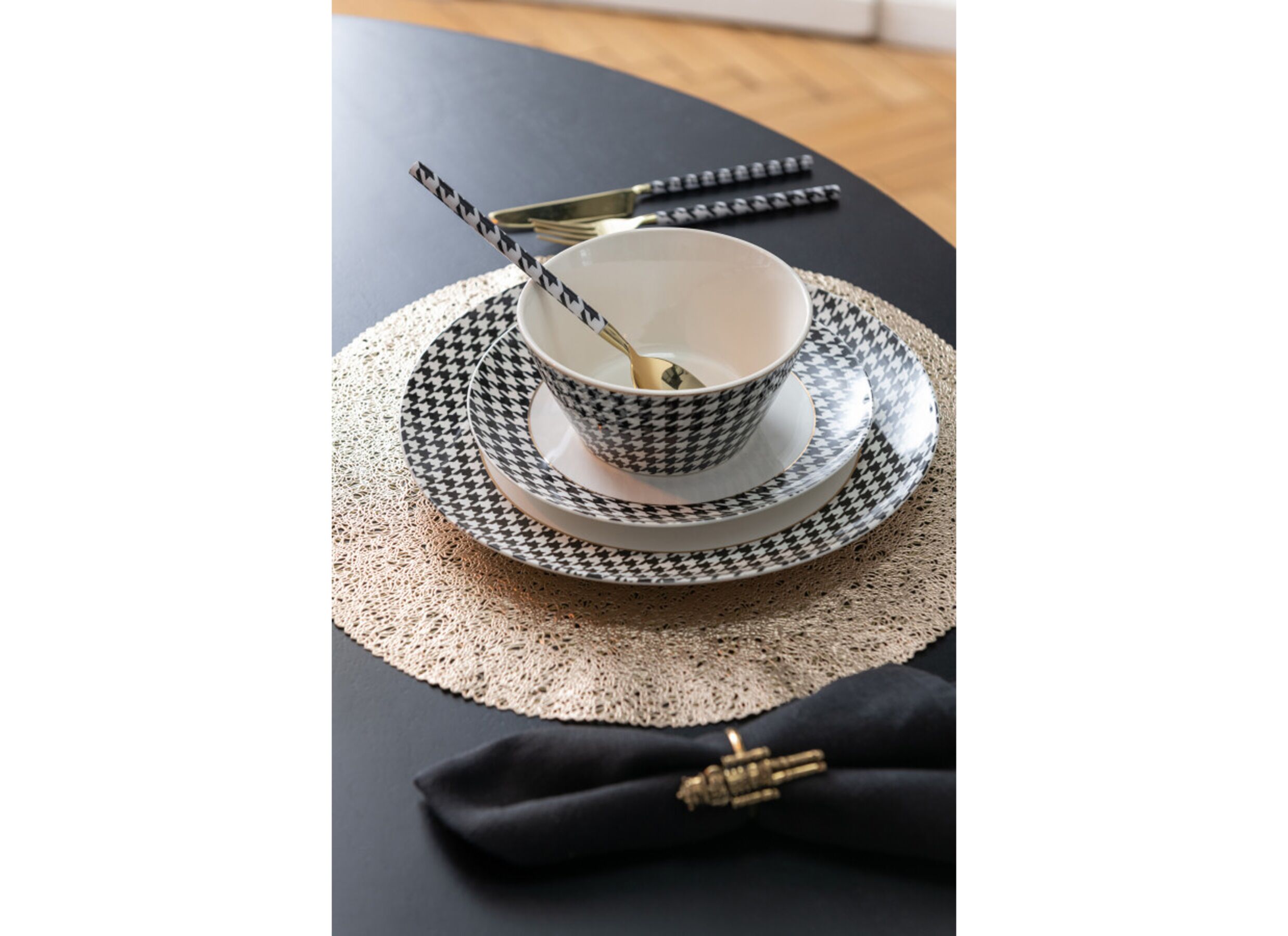 Foto ambiance - Set de table Ø38cm - plastique - or