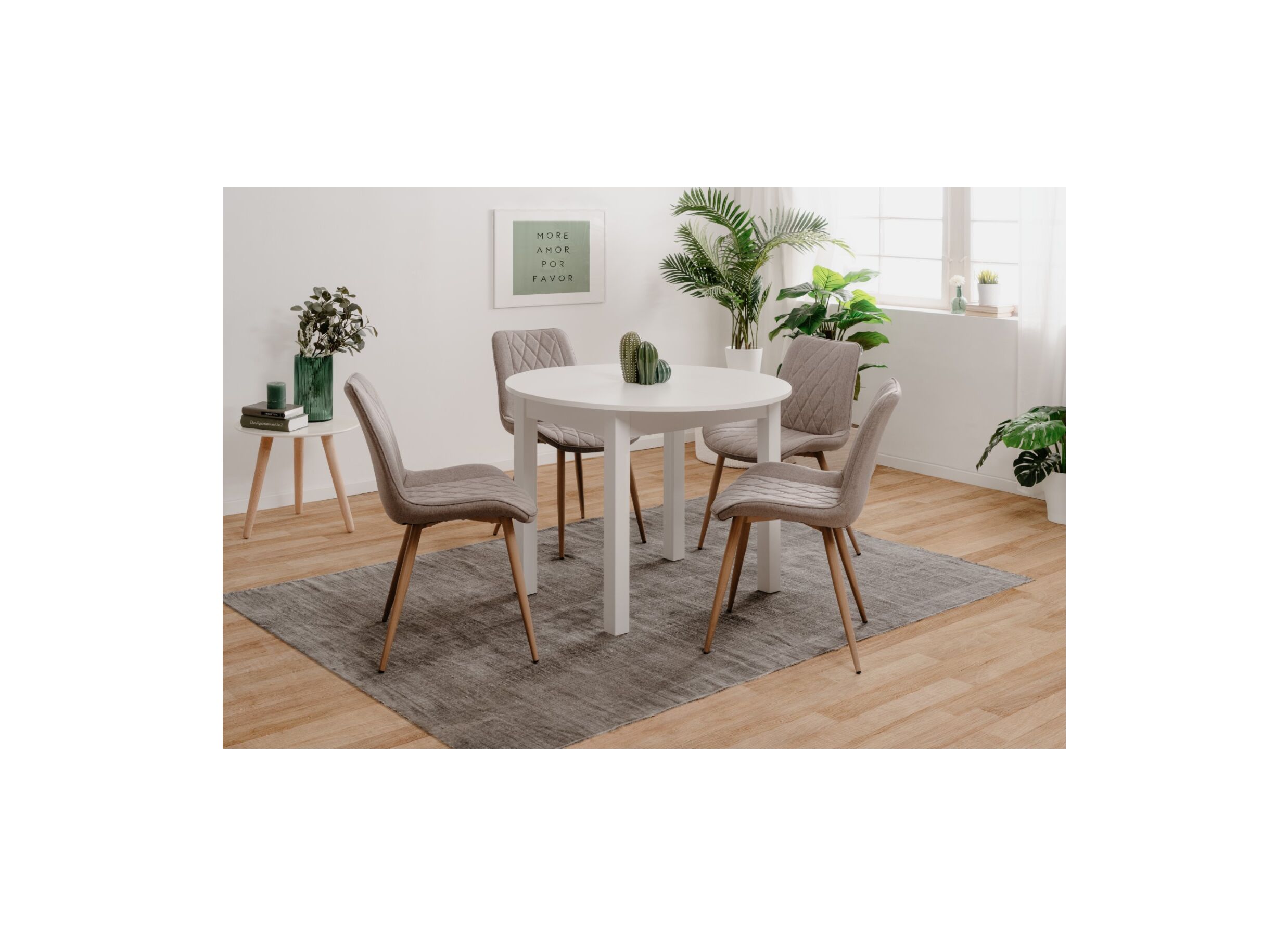 Ronde tafel Coburg 100/140x100cm - melamine - wit
