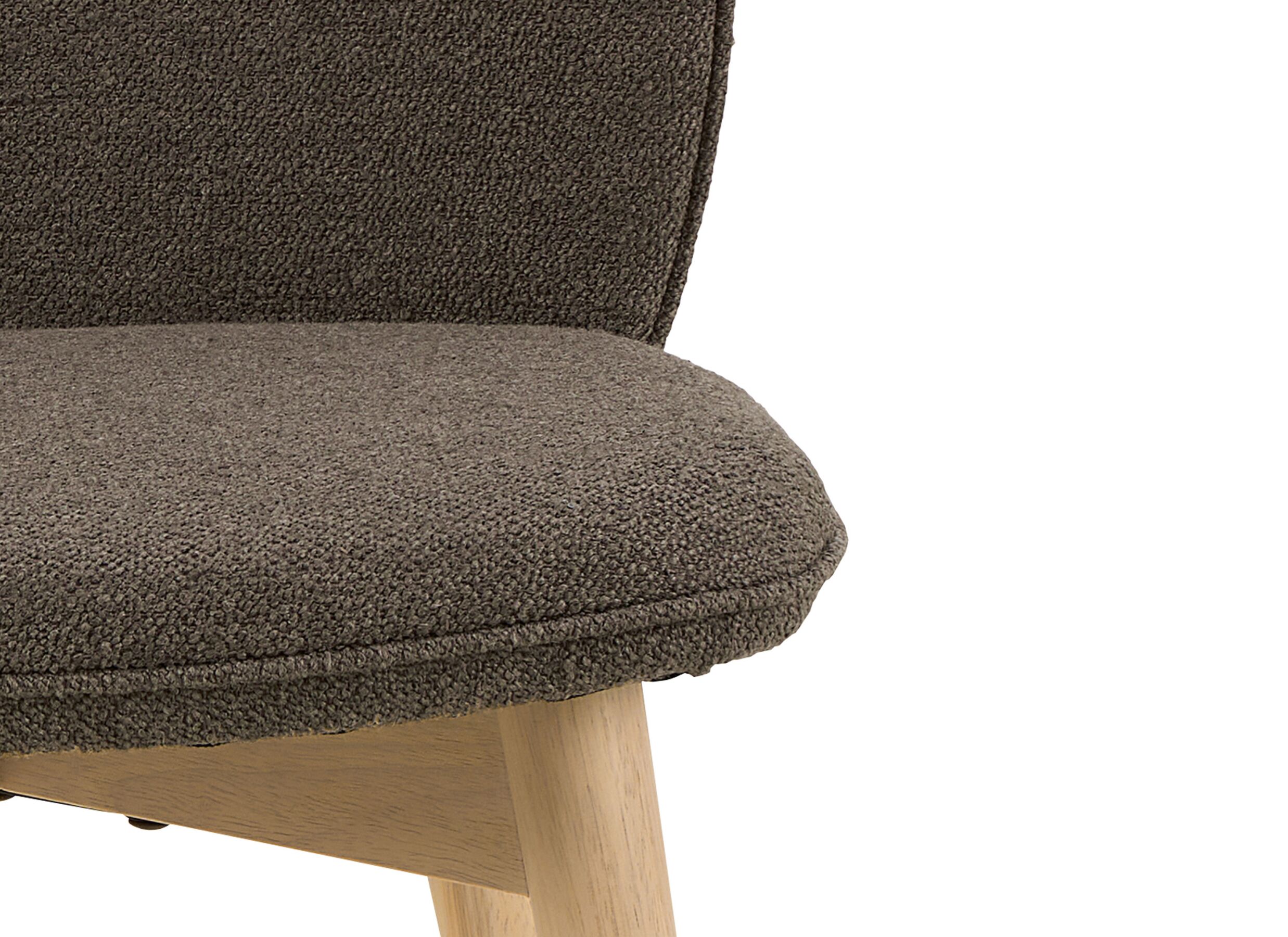 Detailfoto - Stoel 47x49,5x89cm - stof - taupe/white oiled oak