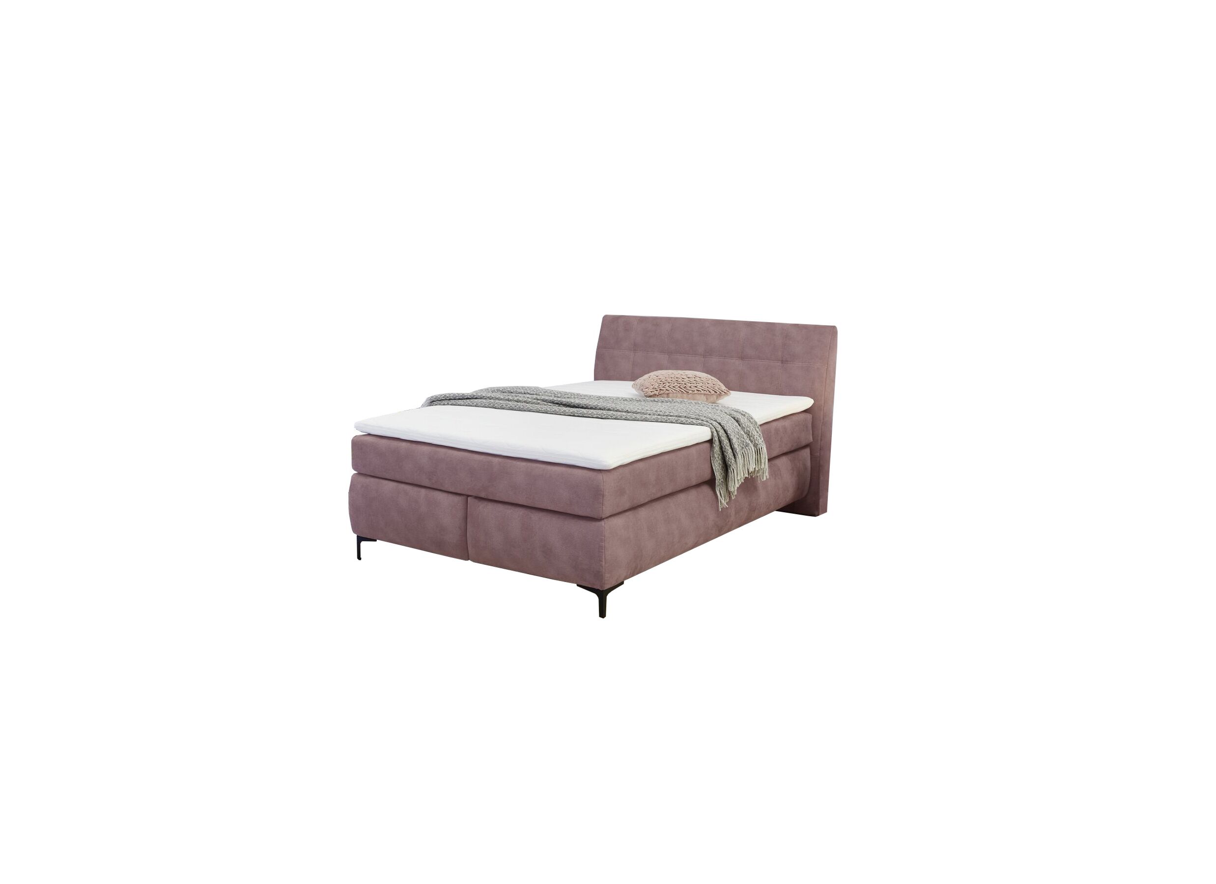 Plus Important - Boxspring Gitta 140x200cm - tissu - rose