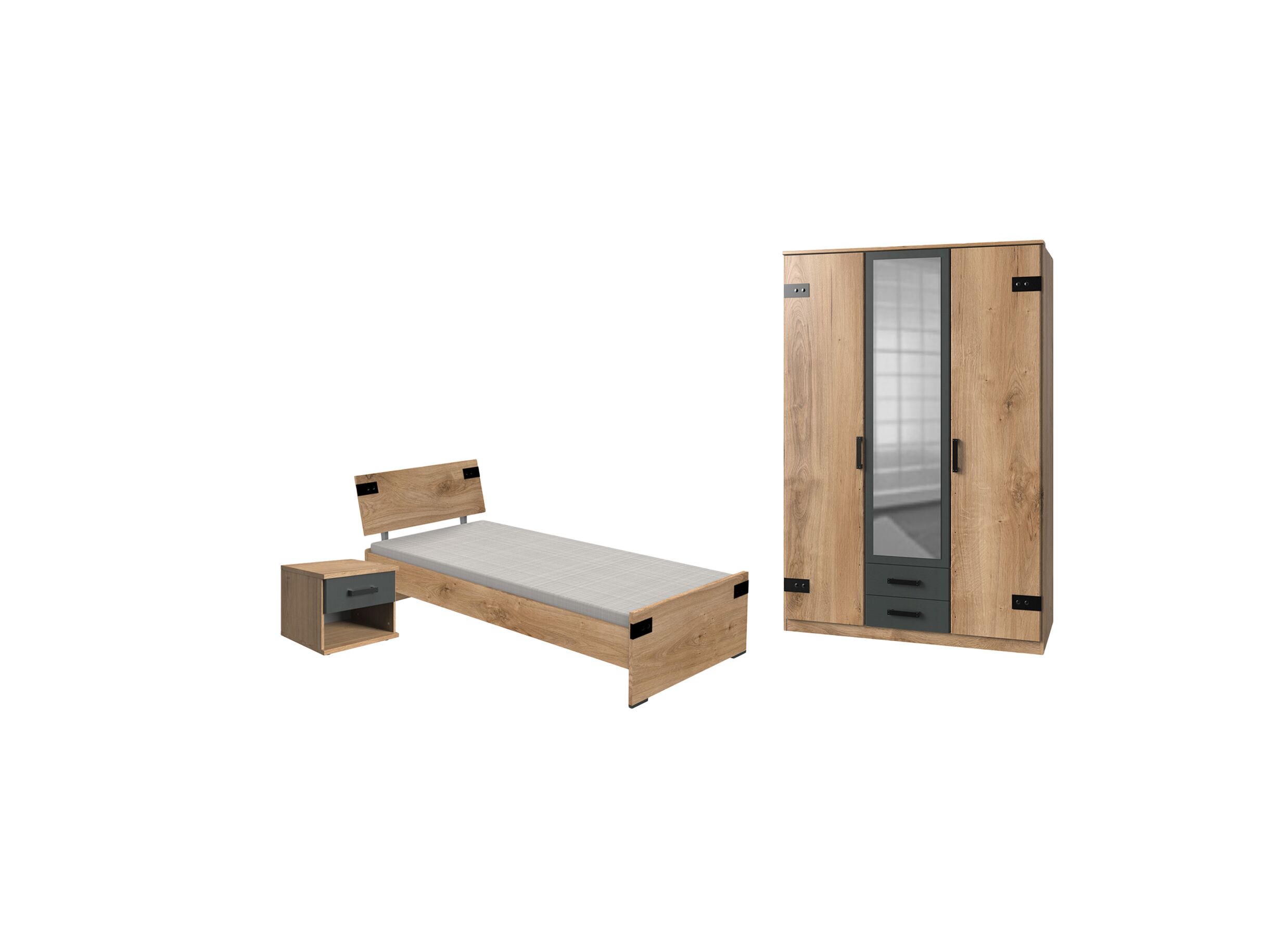 Chambre enfant Liverpool avec armoire 3 portes - Chambre enfant Liverpool avec armoire 3 portes
