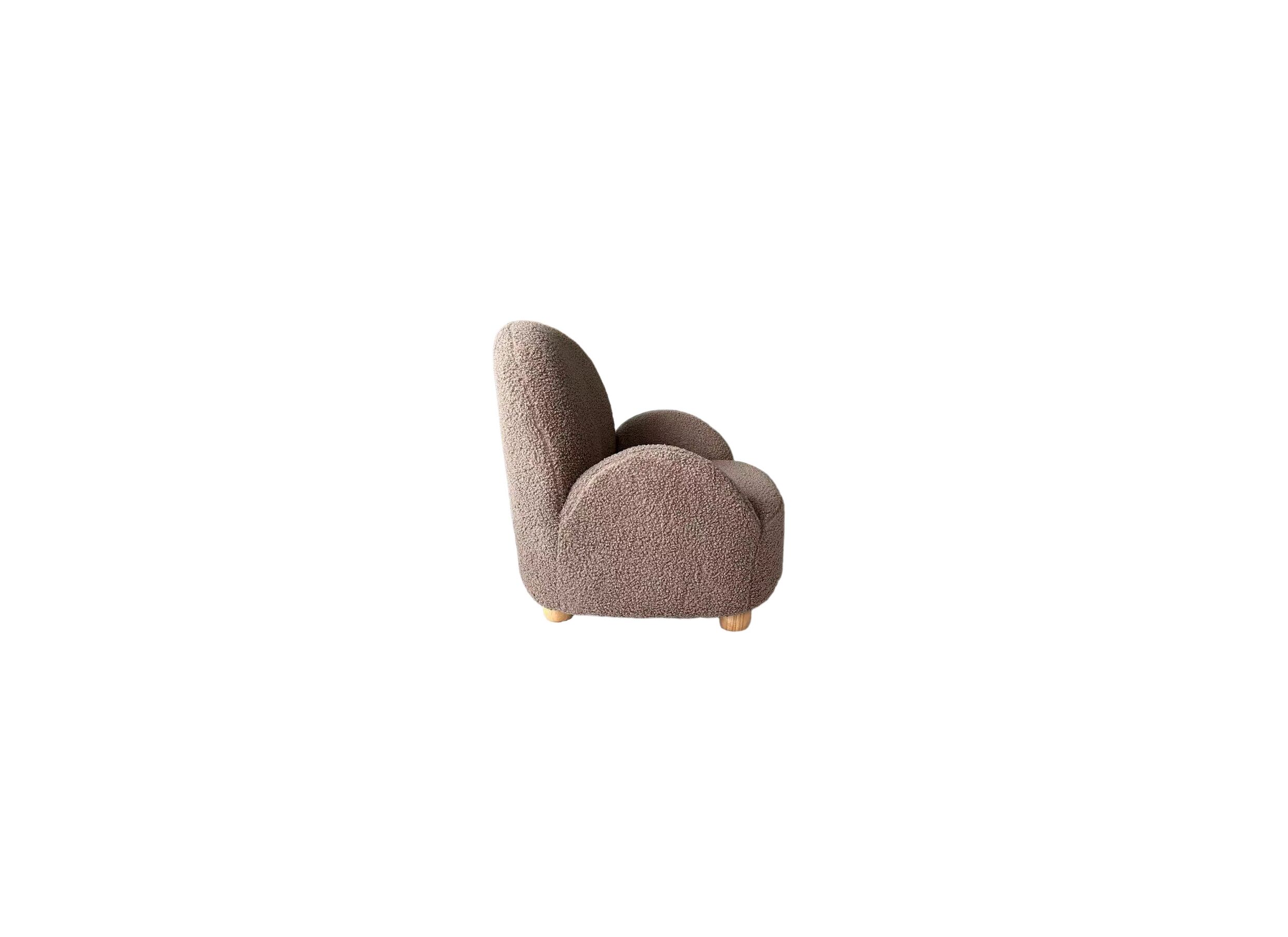 Kinderfauteuil Alps bouclé stof grijs