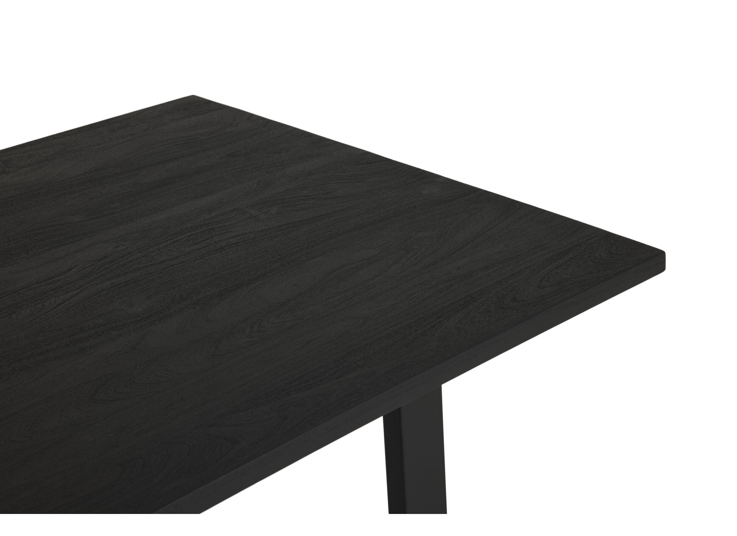 Table Aquilano 240x110cm - acacia massif & métal - noir