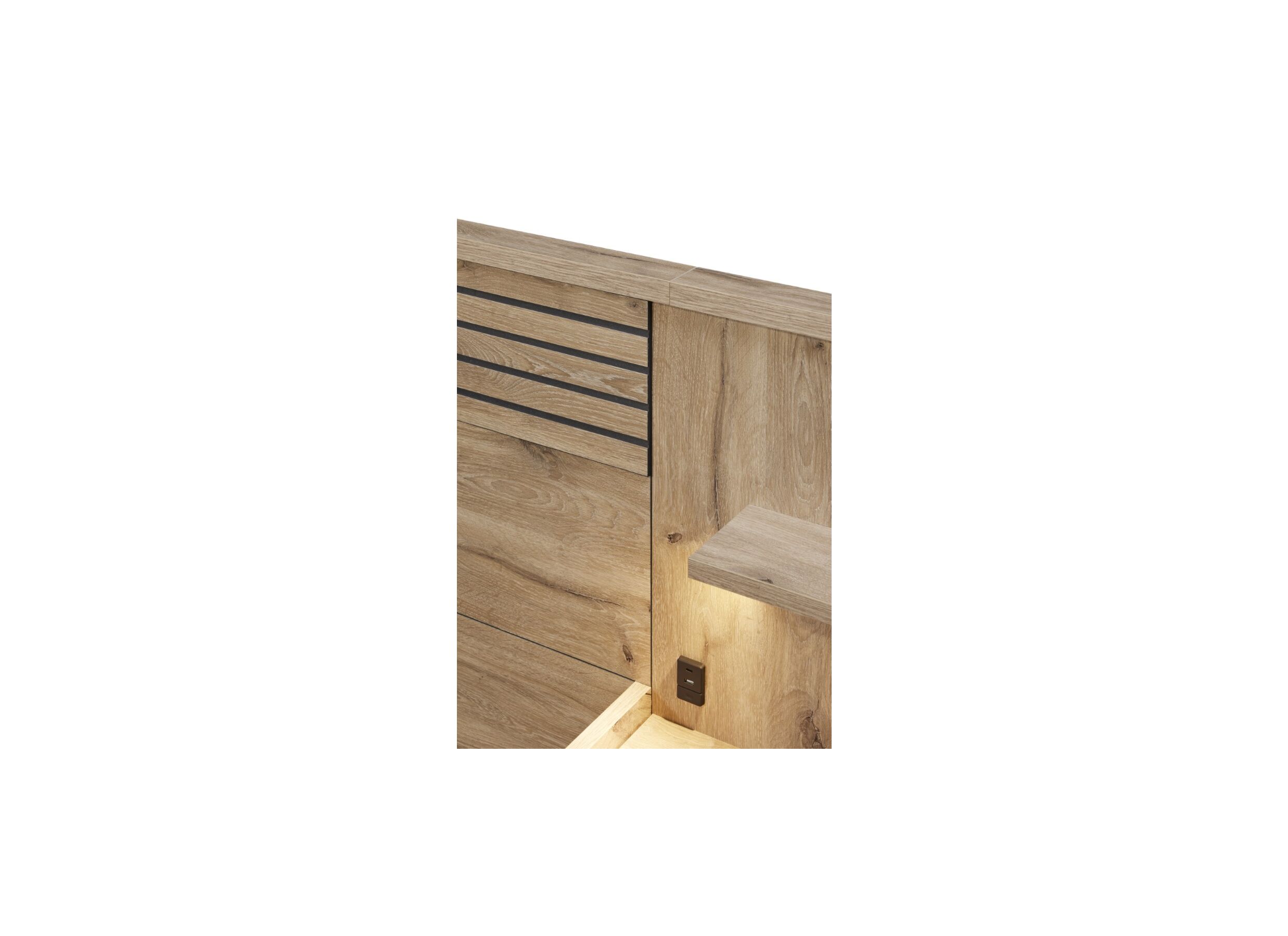 Detail - Lit Tanya 140x200cm - panneau decor - canyon oak