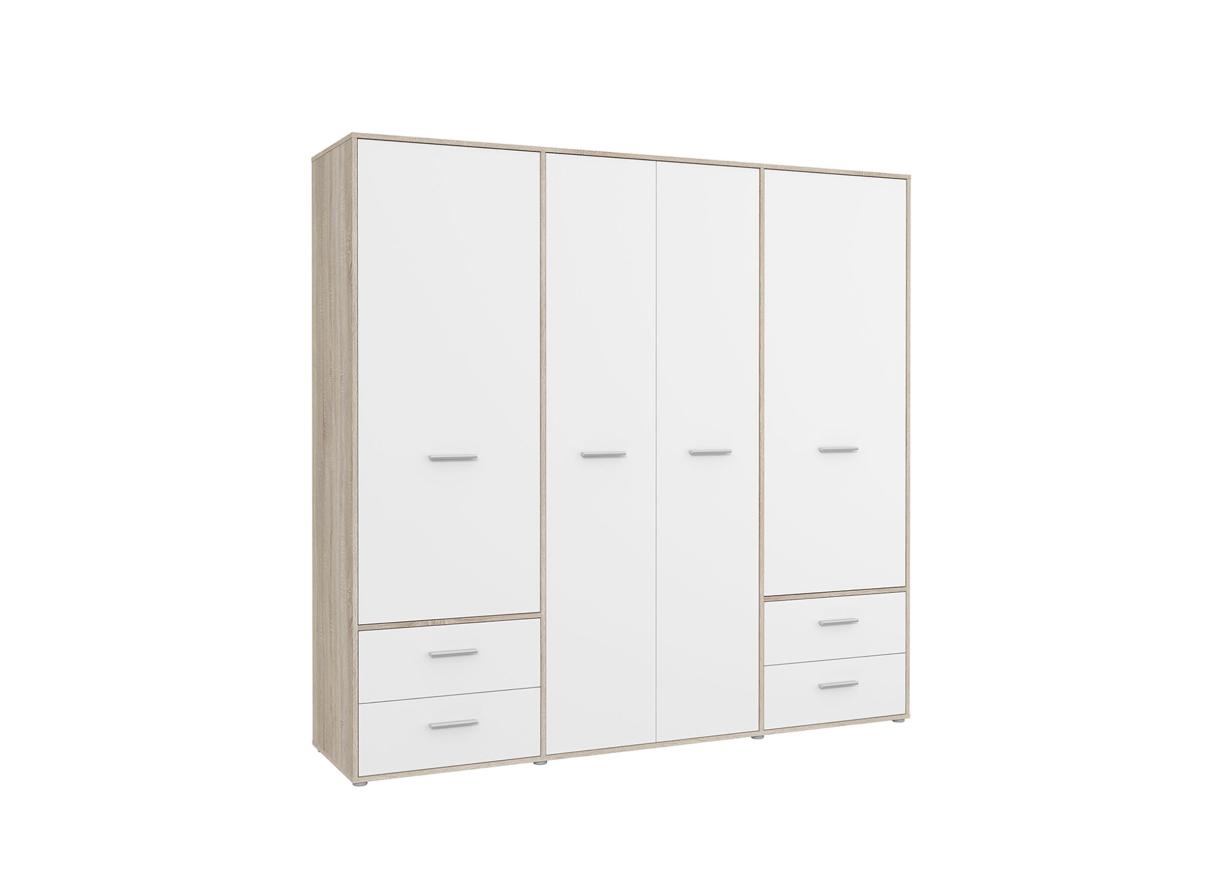 Kleerkast Mokkaro 206cm - decor- wit/sonoma eik