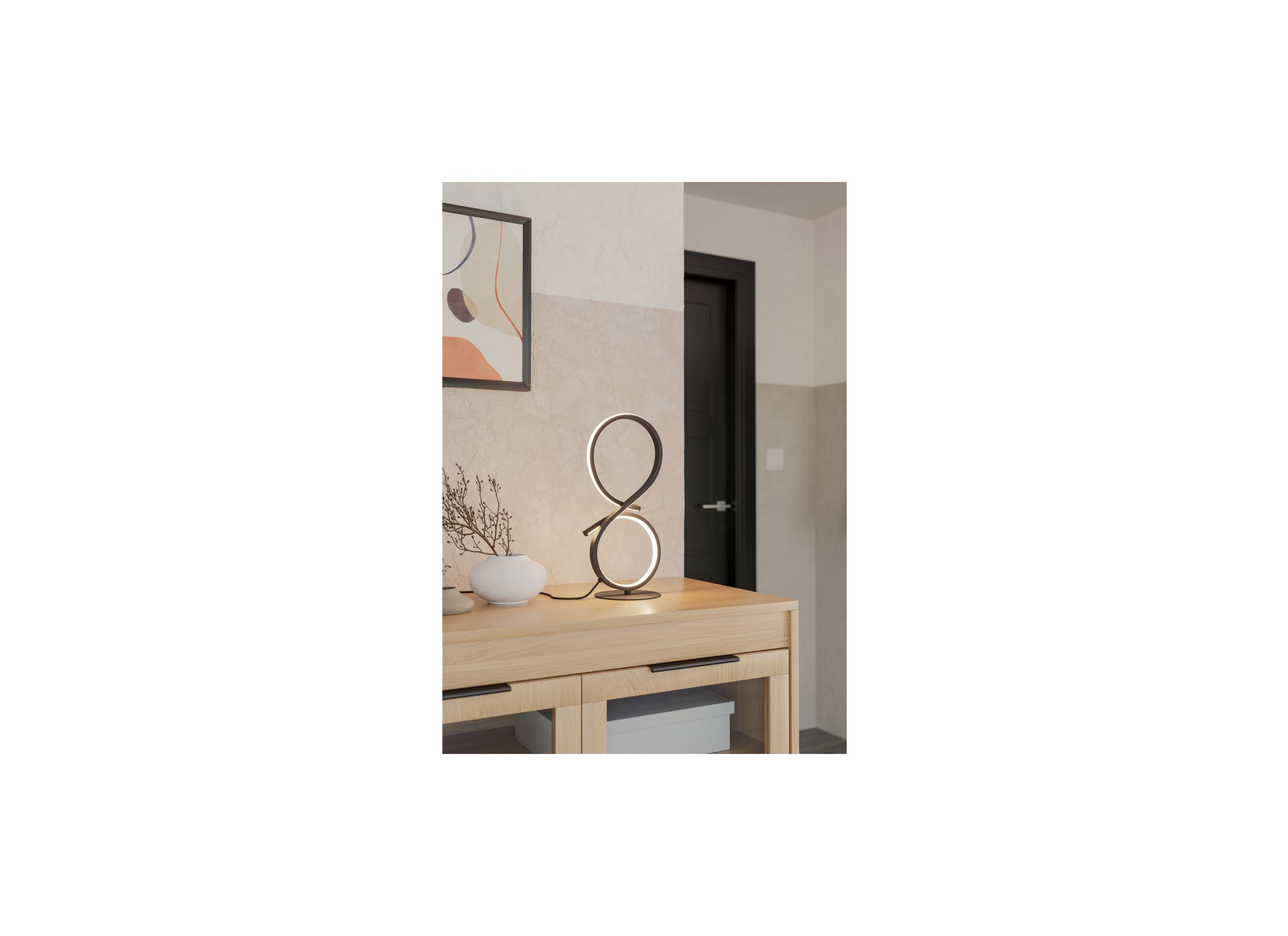 Sfeerfoto - Tafellamp Serpins LED H40,5cm metaal zwart