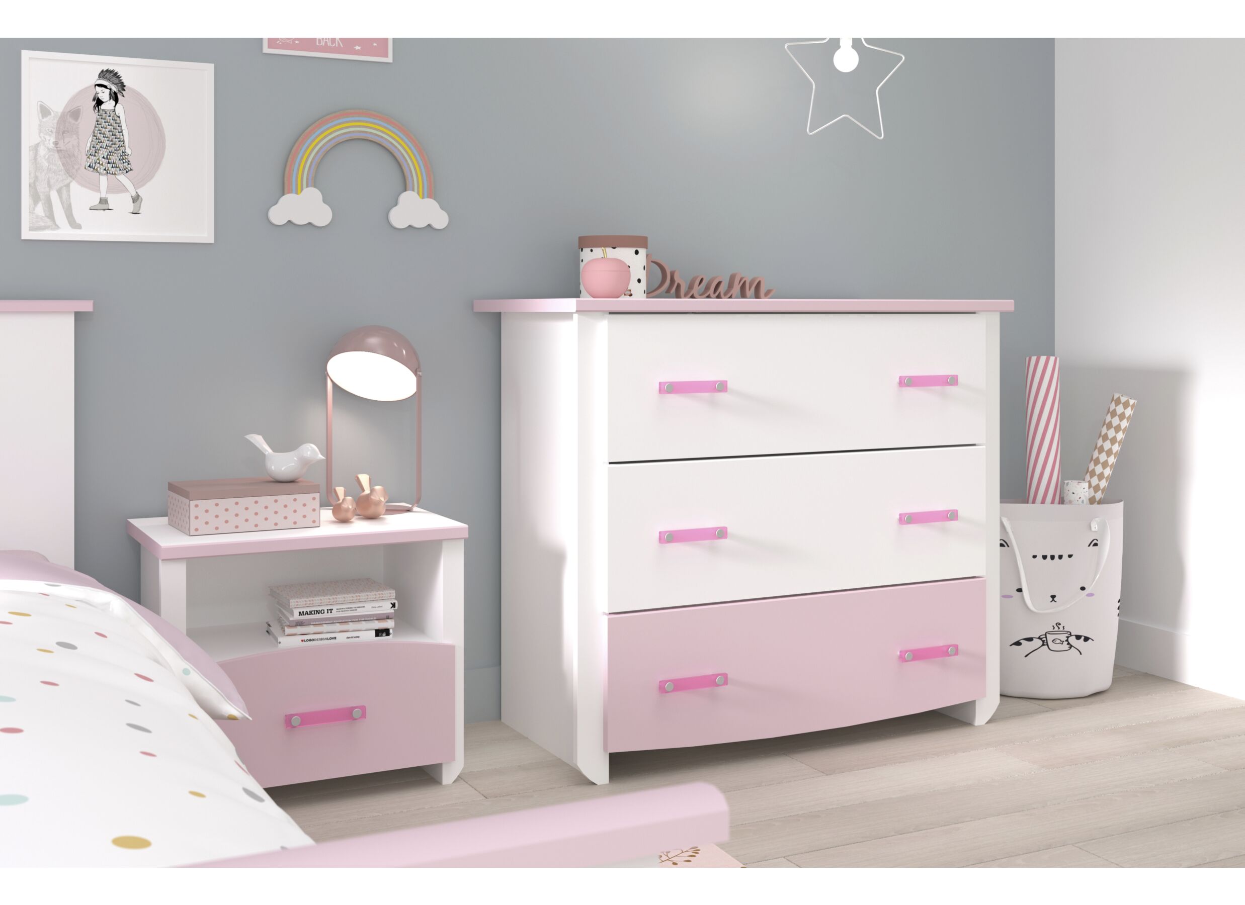 Foto ambiance - Table de chevet Biotiful 48x33x42cm