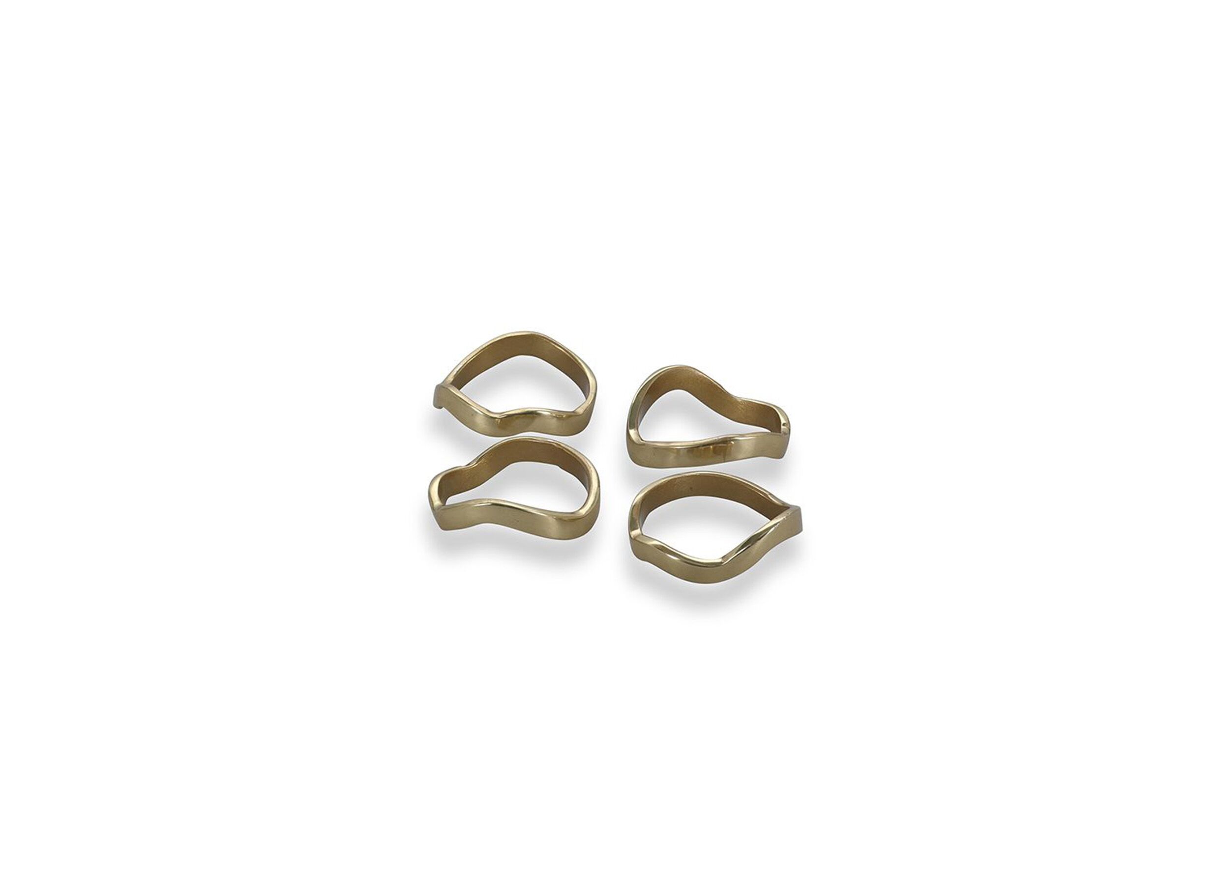 Aperçu - Ronds de serviette Charm 4,5x4,5cm - doré - lot de 4