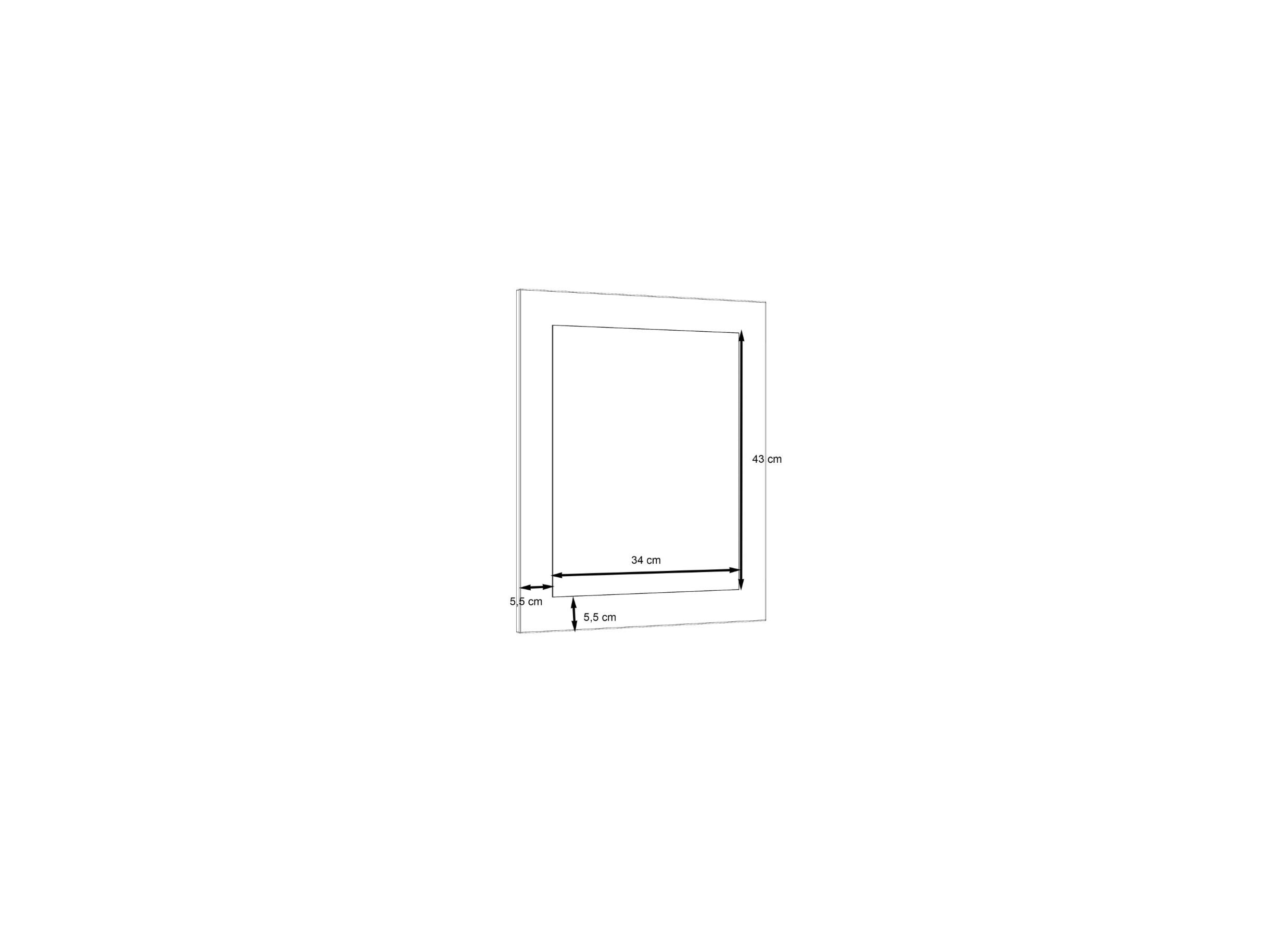 Dimensions - Miroir Dalate 45x54cm - panneau décor - chêne châtaignier