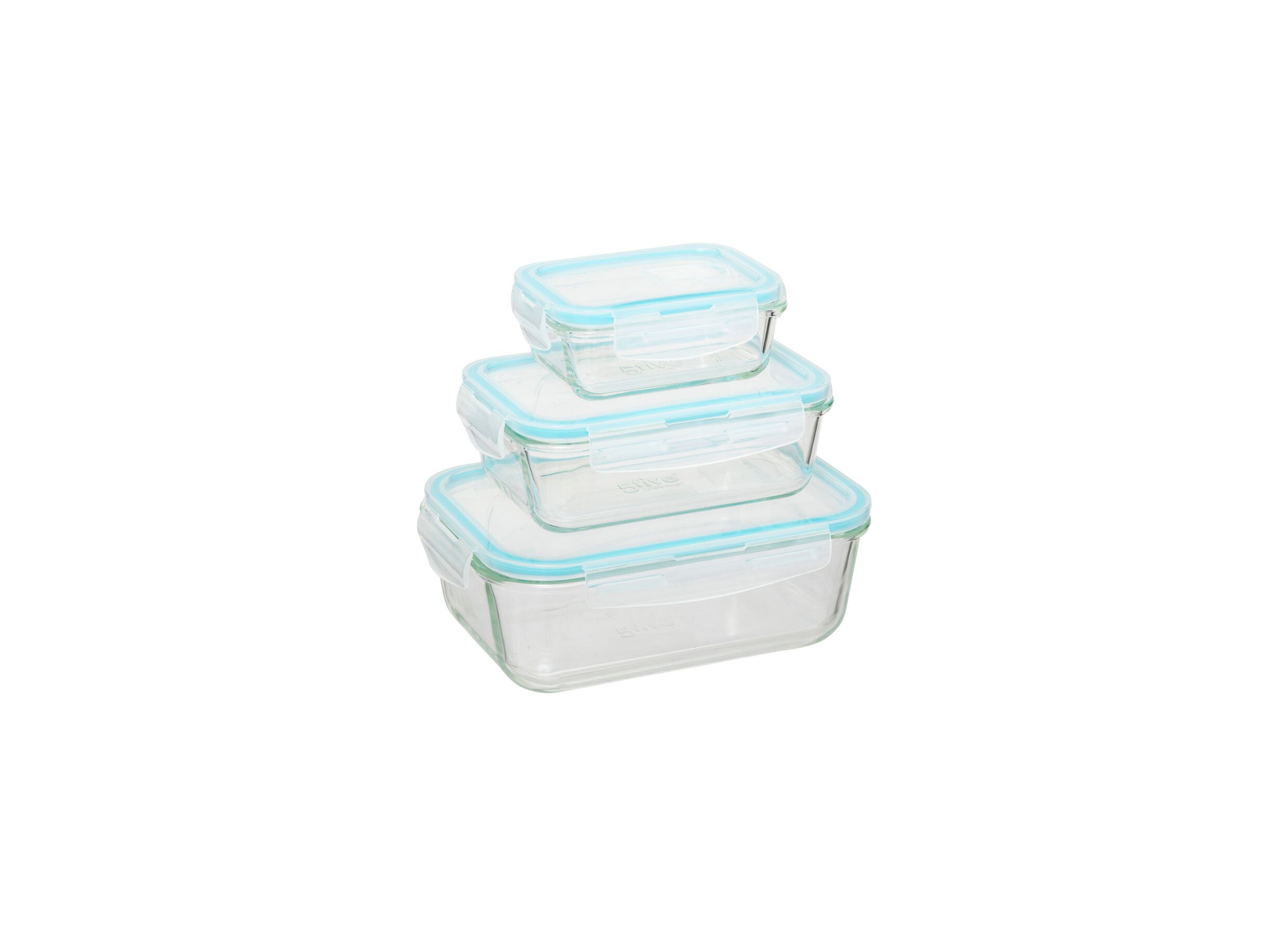 Bewaardoos ClipEat - glas - blauw set van 3 - Boite de conservation ClipEat - verre - bleu lot de 3