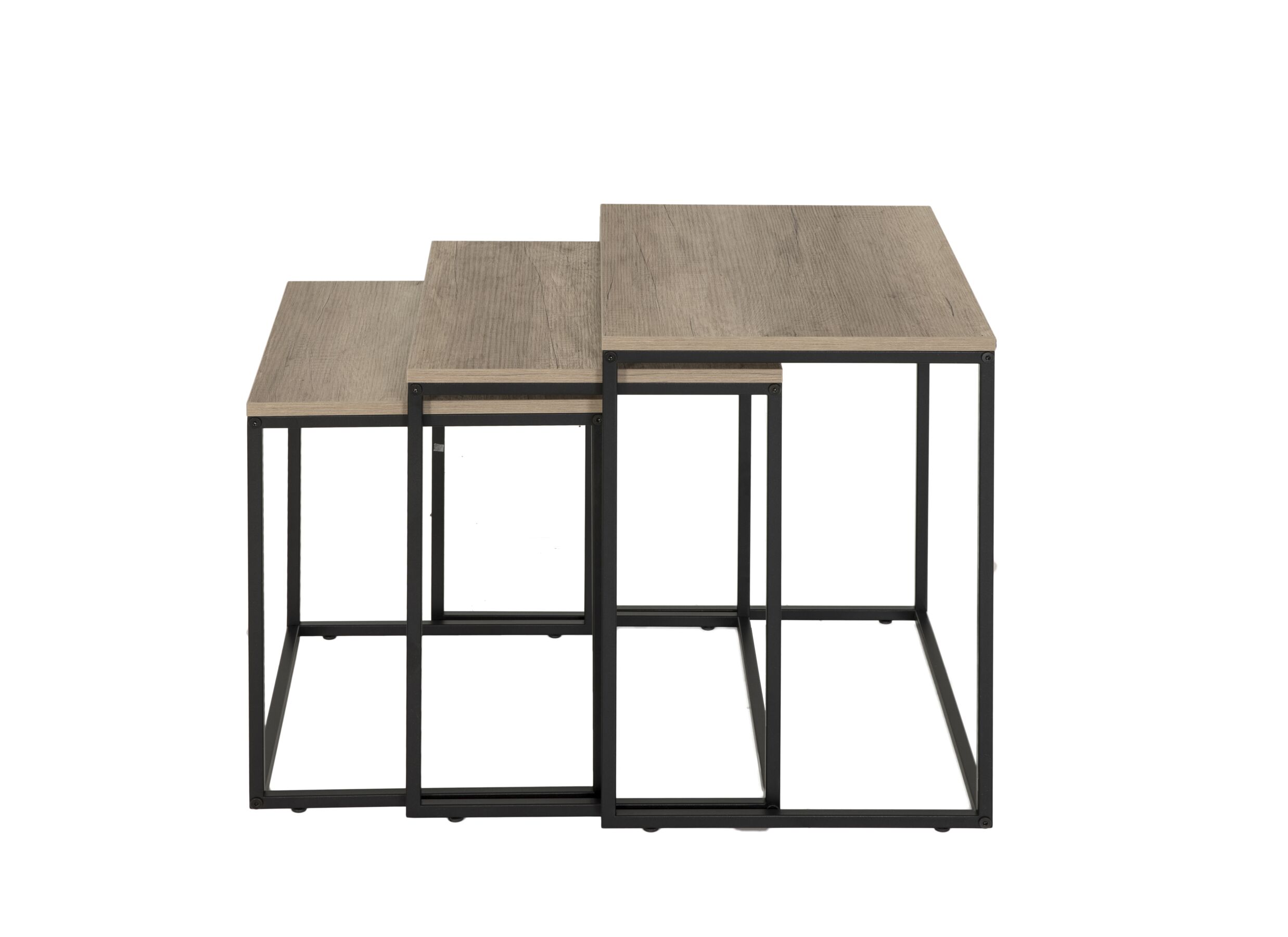 Bijzettafel Victorius 55x40cm - melamine - bruin set van 3