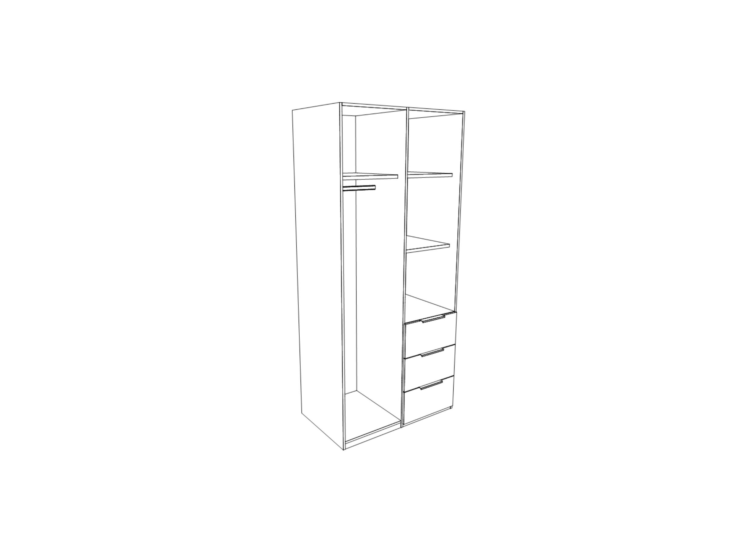 Garde-robe Cariba 91cm - décor - sanremo/blanc