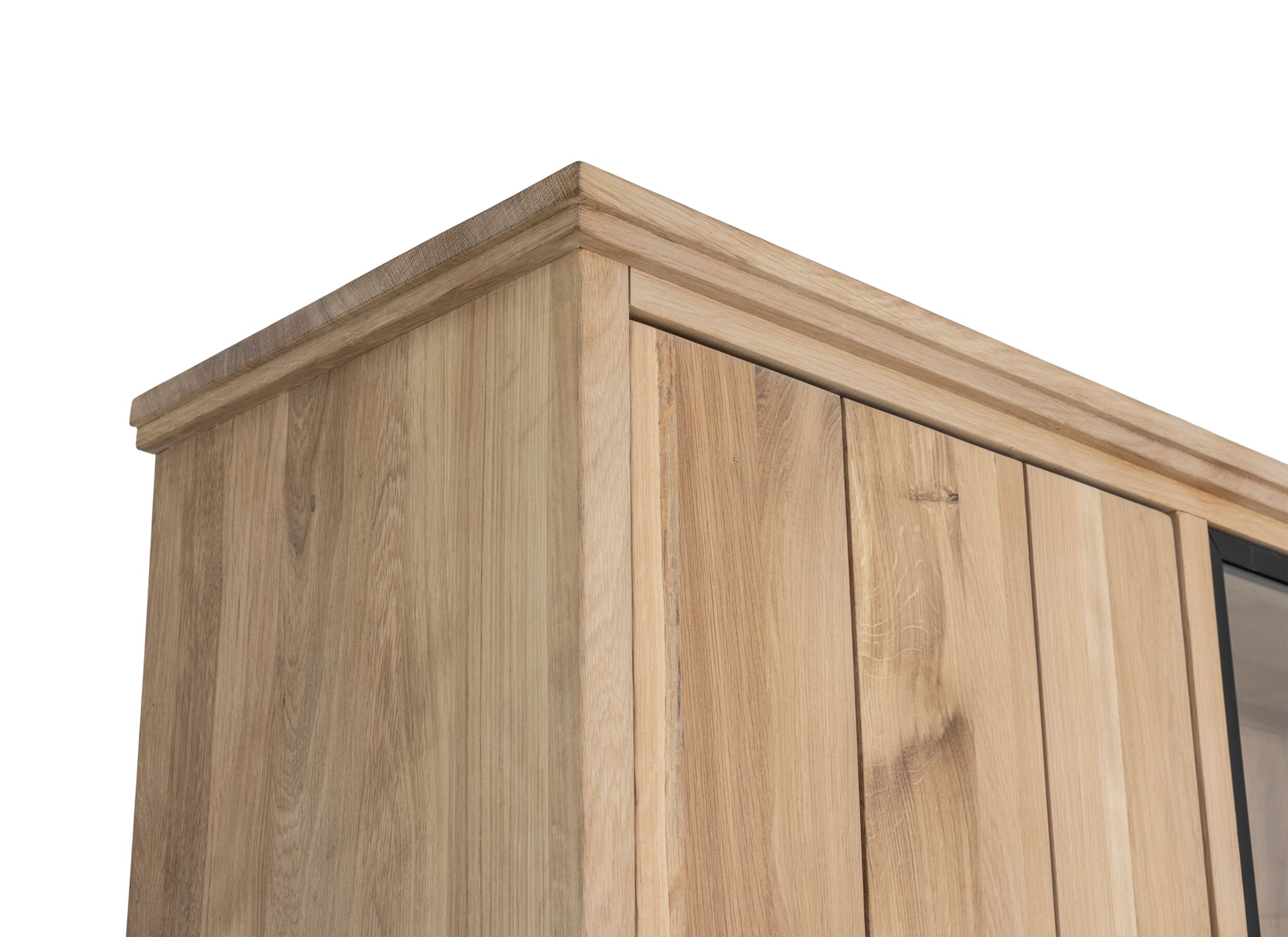 Detailfoto - Vitrinekast Grimaldi 230cm - eik massief - naturel