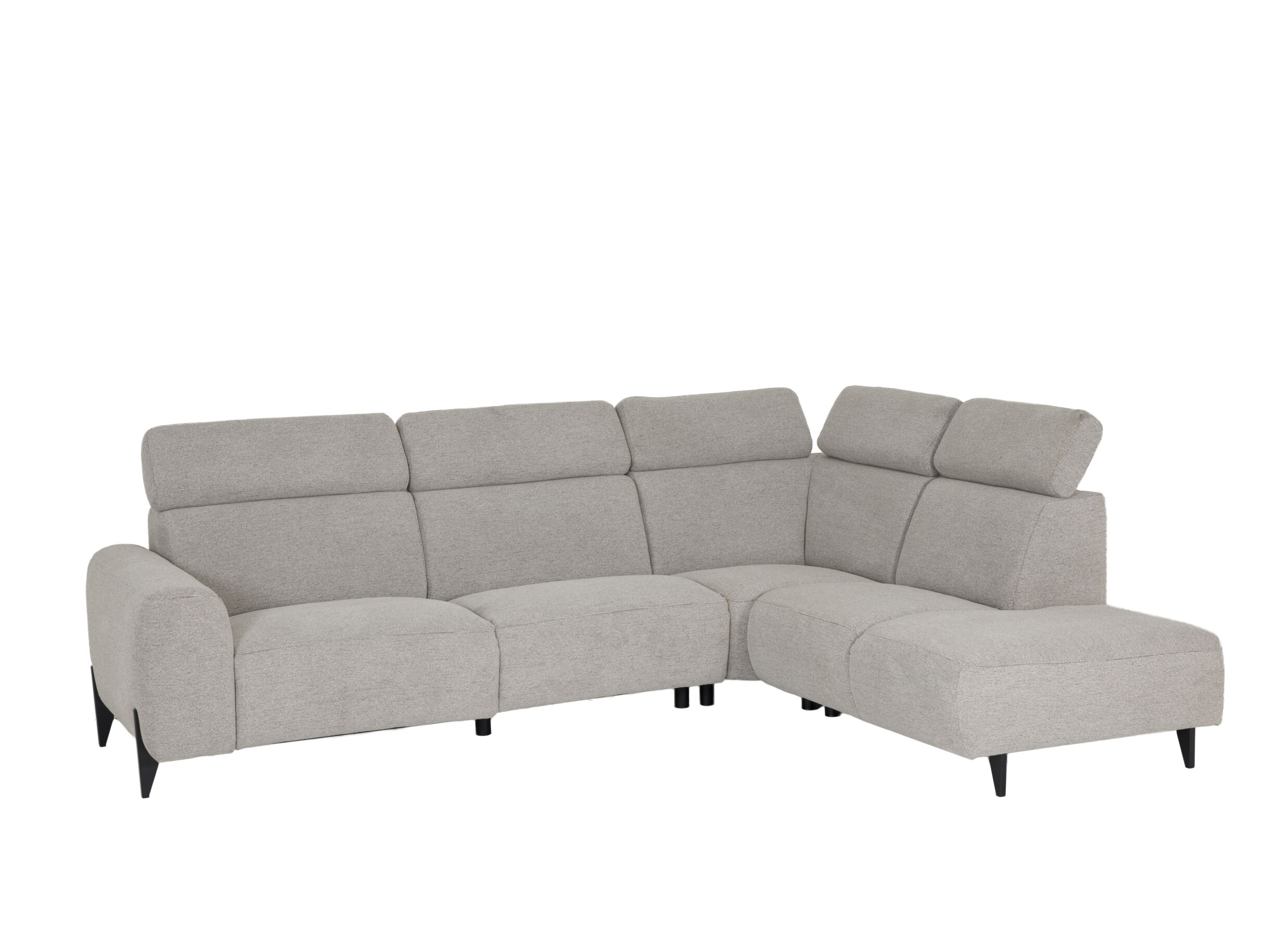 Canapé d'angle Culebra 299x231cm - tissu - beige avec relax