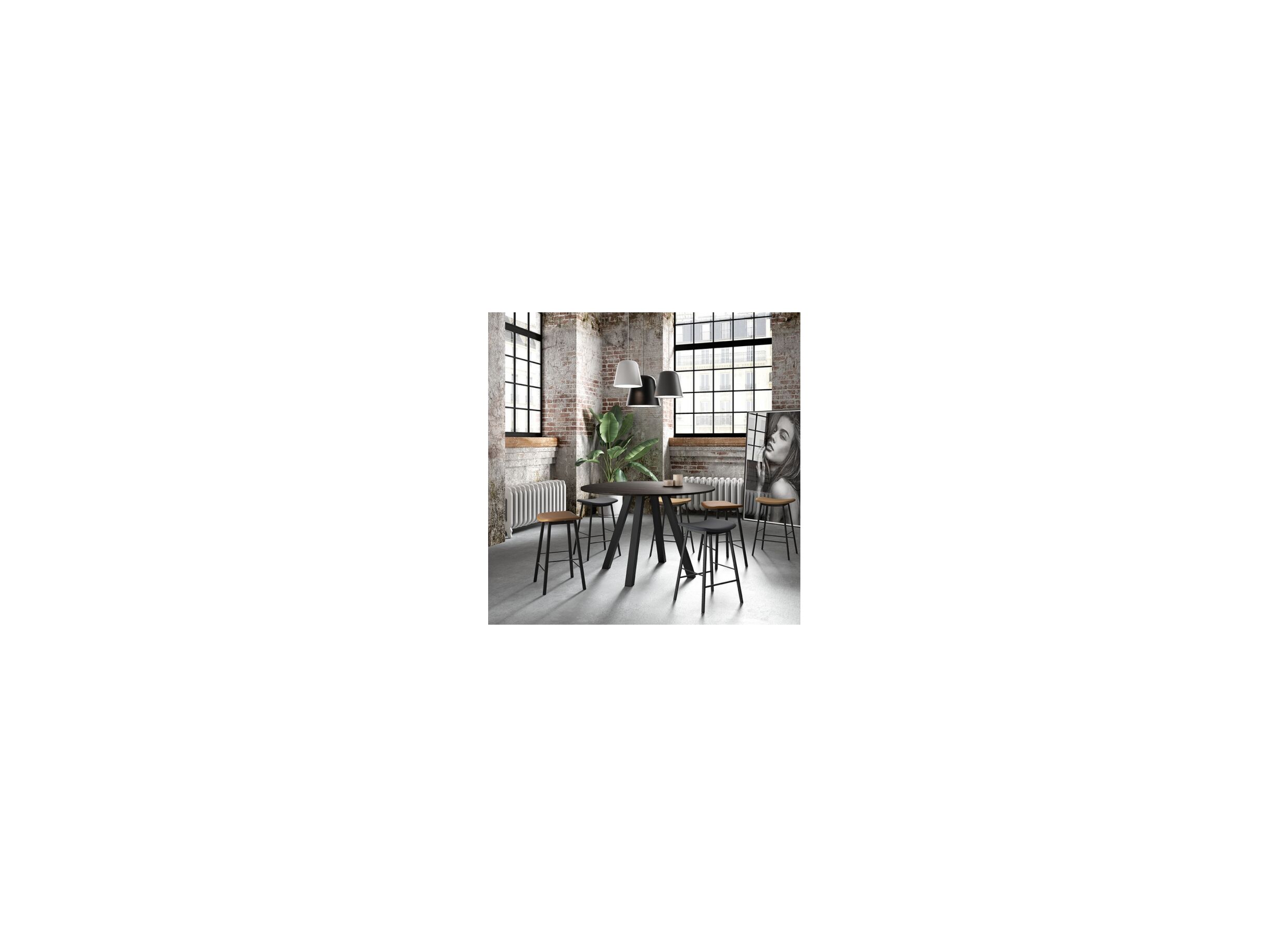 Foto ambiance - Tabouret de bar Ami HA65cm - similicuir - sotega anthracite