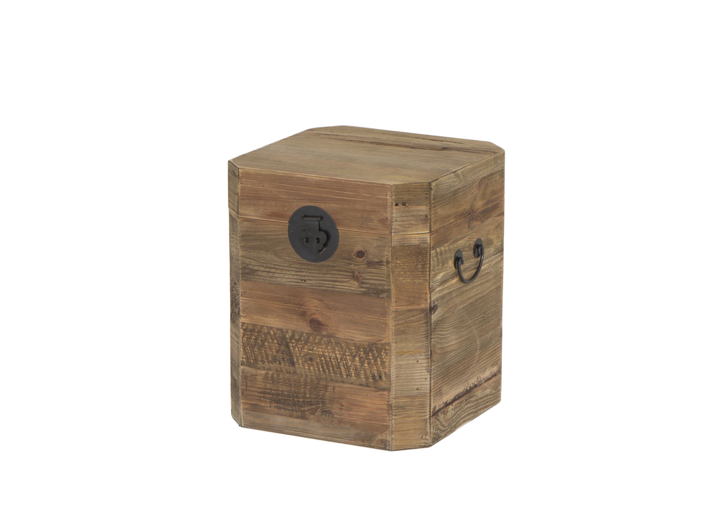 Plus Important - Coffre Mahjong 40x48x40cm - sapin massif recyclé - naturel